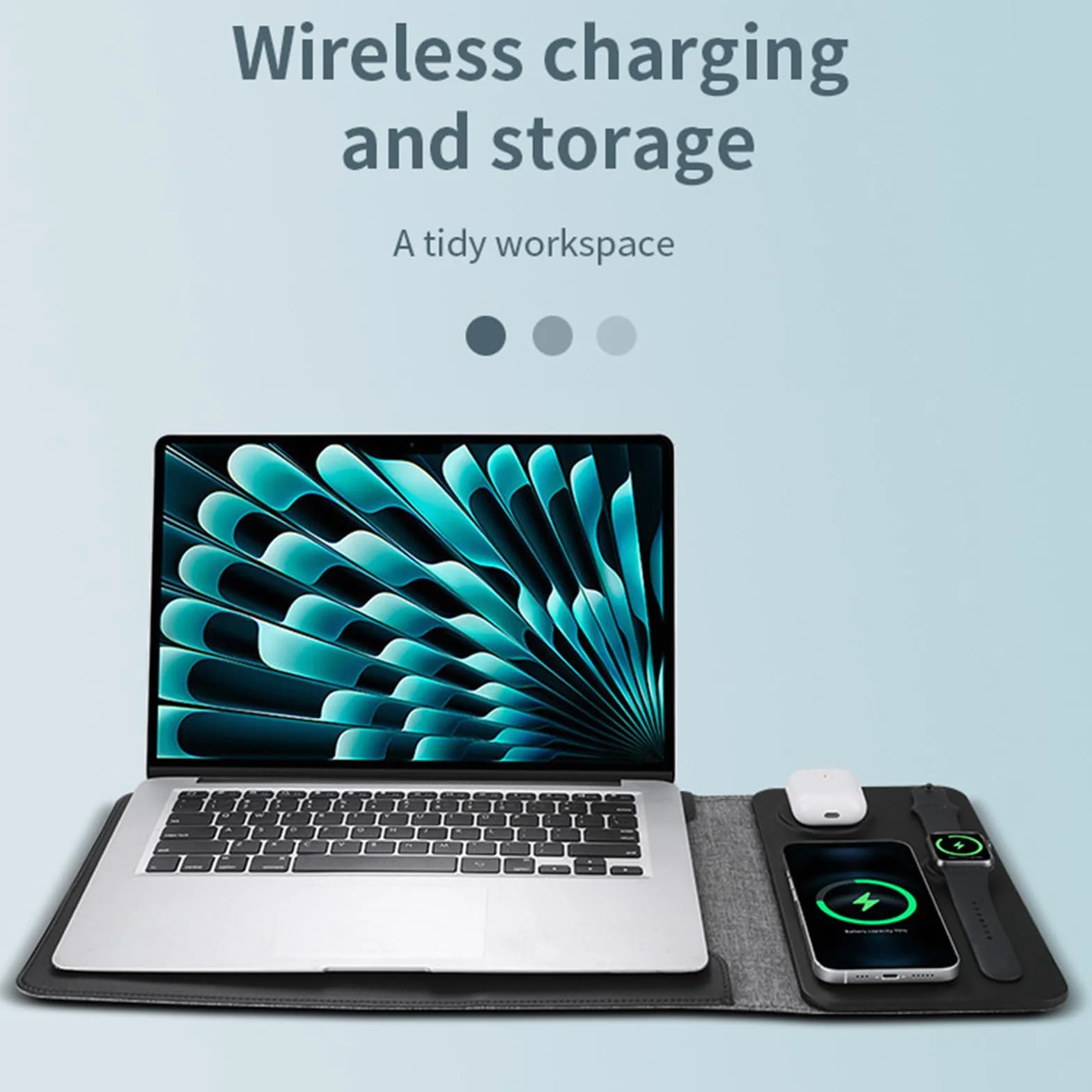 Etui ochronne z bezprzewodowym wyjściem ładowania 5 W/7,5 W/10 W/15 W do Pad 12 13 14 cali, miękki PU i