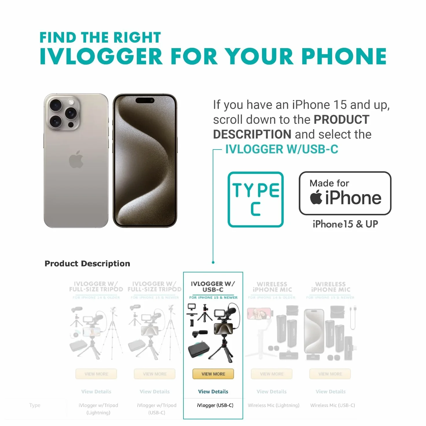 Movo iVlogger Zestaw do iPhone'a: Zestaw do vlogowania kompatybilny z Lightning - Akcesoria: Mikrofon kierunkowy, światło LED, statyw do telefonu i uchwyt na telefon - do Youtube