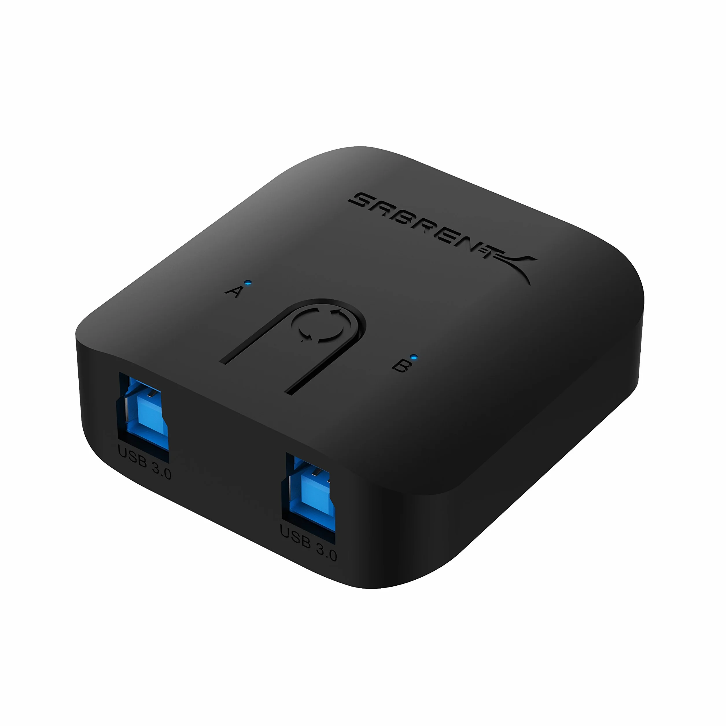SABRENT Przełącznik USB 3.2, 2 w 1 out, rozgałęźnik peryferyjny, przełącznik dzielenia się USB, adapter rozdzielający do komputera, drukarki, skanera, myszy, klawiatury, wskaźników urządzeń LED