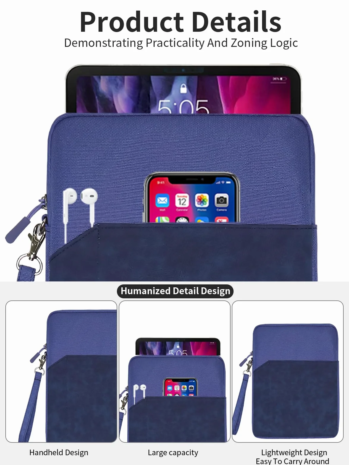 Etui na tablet do BOOX Go Color 7 Gen 2 (7 cali) – pełna ochrona, toergy wodoodporne, lekkie i przenośne, niebieskie