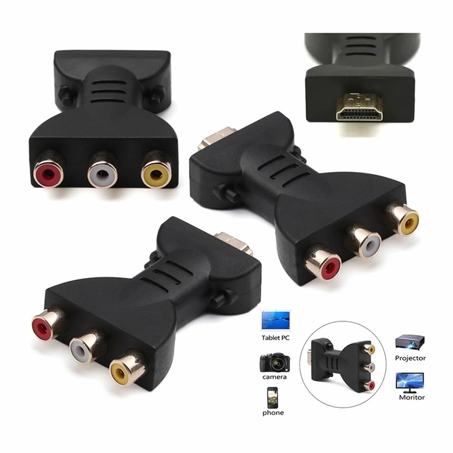 Adapter HDMI do RCA HDTV2AV Converter 3RCA Audio Video for TV DVD
