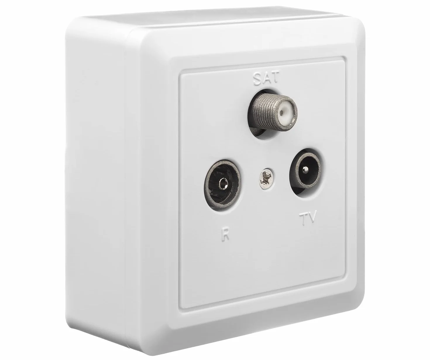 EDISION Gniazdo antenowe satelitarne TVK-800 Kit 3-otworowe DVB-S2 Unicable DVB-T/T2 DVB-C DC-Pass