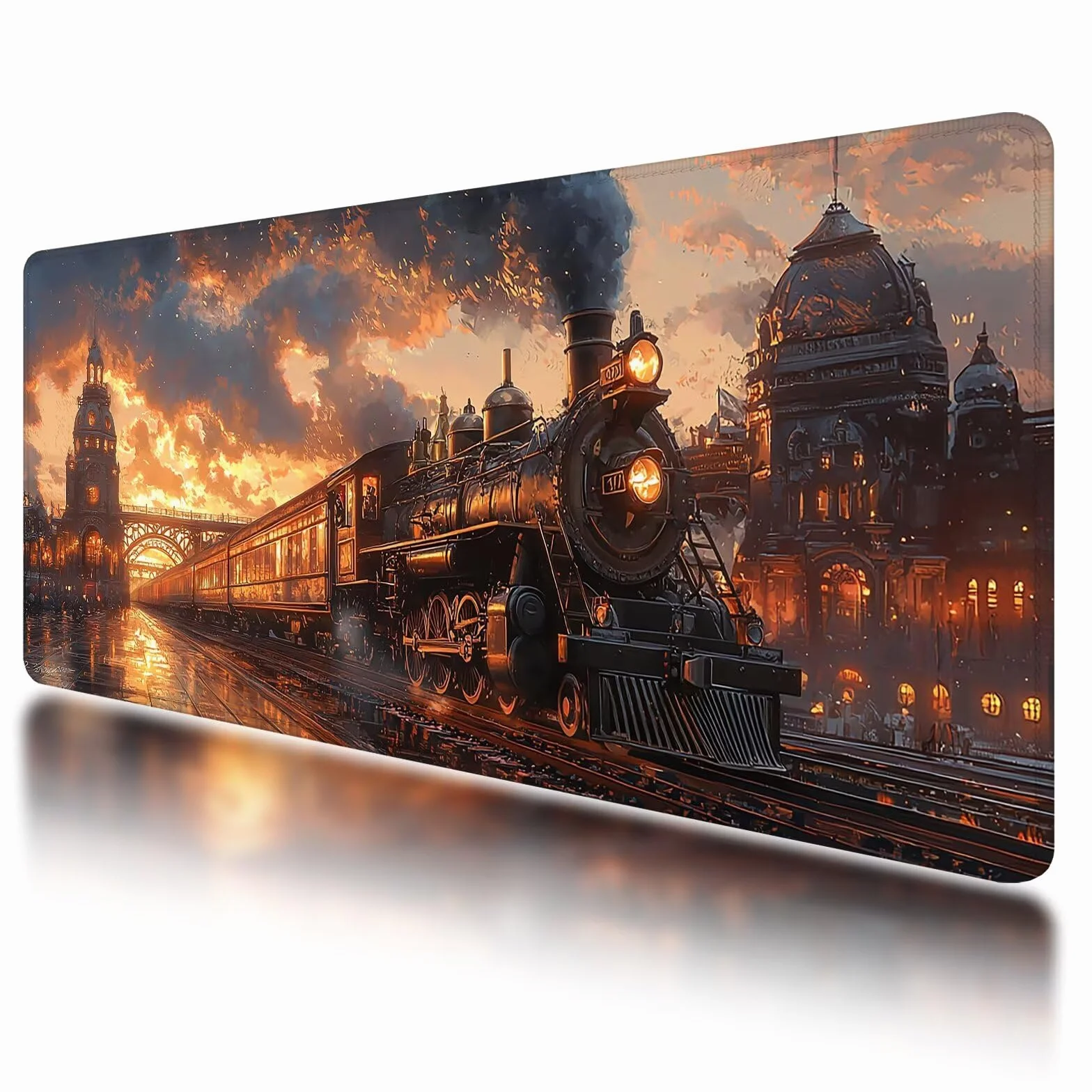 Podkładka pod mysz 1200 x 600 mm, podkładka pod mysz do gier w stylu retro, podkładka pod mysz do pociągu z antypoślizgową gumową podstawą, specjalna powierzchnia, poprawa dokładności i szybkości, do