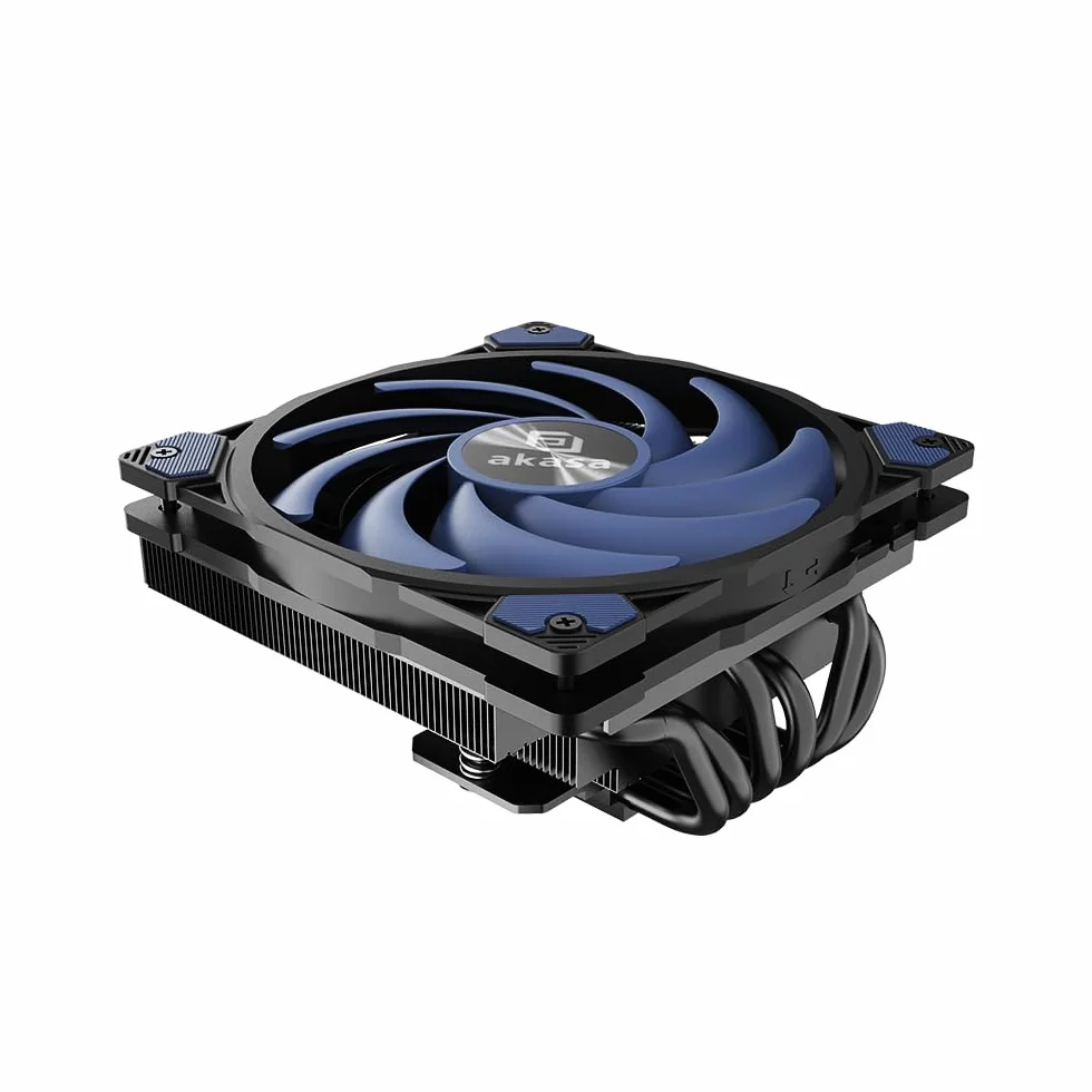 Akasa ALUCIA H6LS M2, niskoprofilowy wentylator CPU (67,2 mm), wentylator 120 mm, 6 miedzianych rur cieplnych, TDP 150 W, Intel/AMD, 4-pinowy wentylator PWM Silent Fan Under 31,5 dB (A) i przepływ