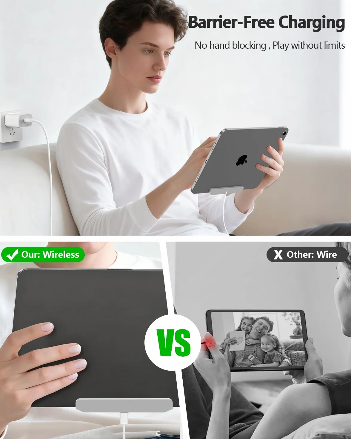 Magnetyczna bezprzewodowa ładowarka do iPada 10. generacji, iPad (A16) tylko, inteligentne złącze szybkiego ładowania 18 W, stop bezprzewodowa podkładka do ładowania z kablem USB-C