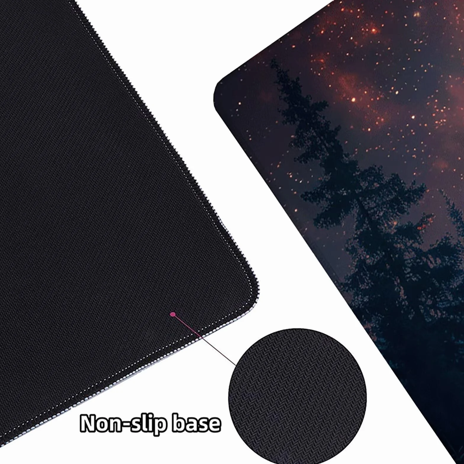Podkładka pod mysz dla graczy na Księżyc, czarna XXL 1500 x 800 mm, mata biurowa z antypoślizgową podstawą, rozszerzona wodoodporna podkładka pod mysz, większa szybkość i precyzja, akcesoria do gier