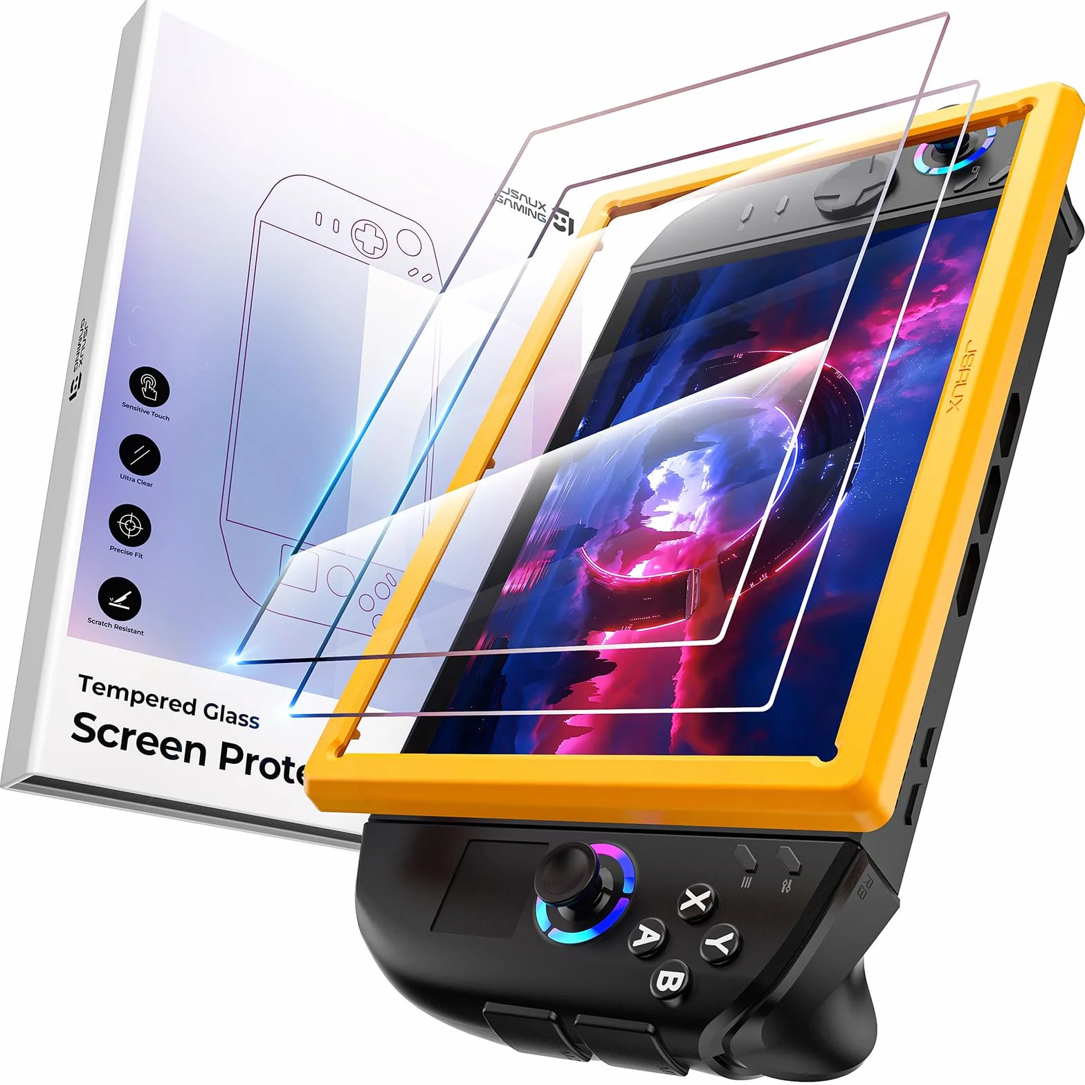 JSAUX Ochraniacz ekranu do Legion Go Gen 2 Handheld 22.4 cm (2025), łatwy w instalacji z ramką prowadzącą, pełne pokrycie 22.4 cm, odporne na zarysowania, akcesoria ochronne ze szkła hartowanego Ultra