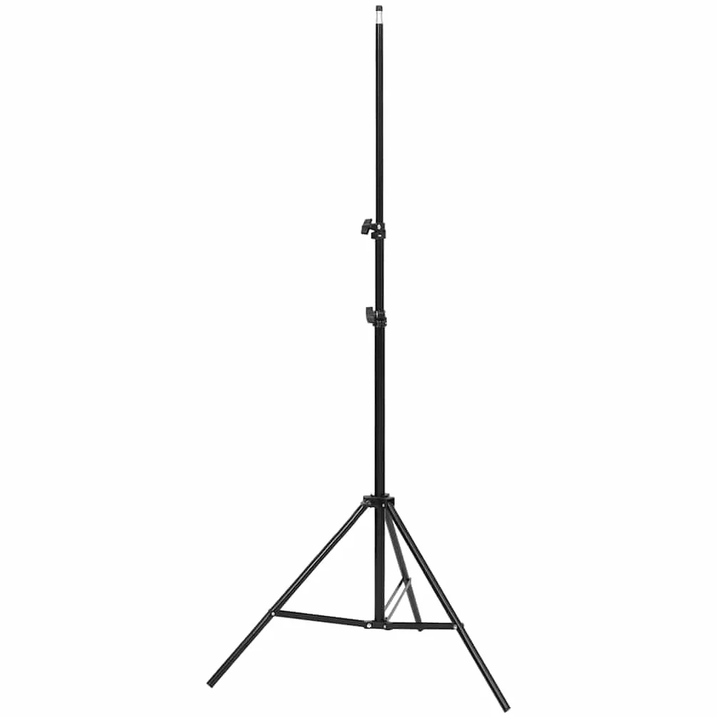Zestaw do studia fotograficznego z lampkami LED ze światłem dziennym, aluminiowymi statywami, ściemnianym oświetleniem, 2 białe abażury, 300 x 300 cm zielone tło, torby do fotografowania