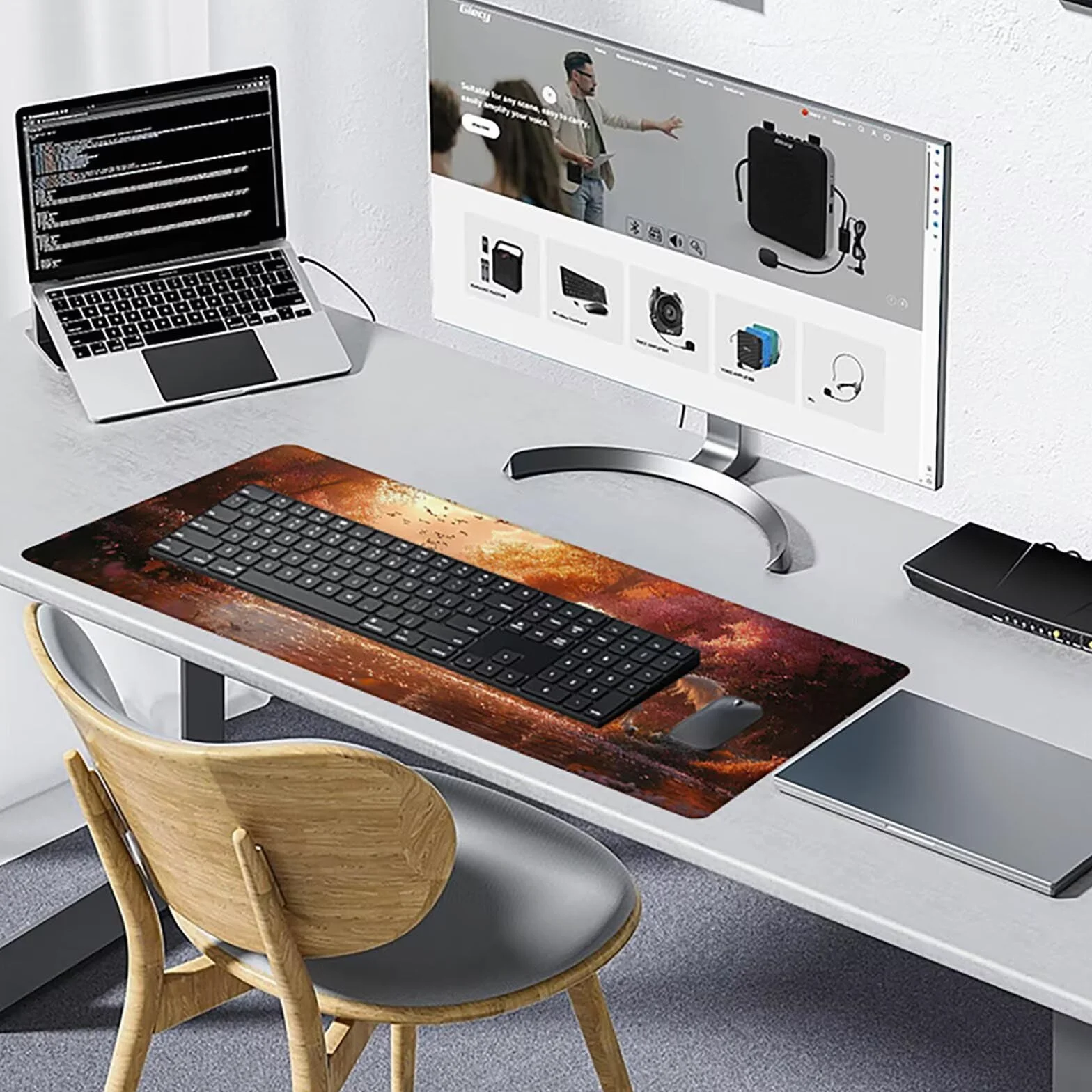 Podkładka pod mysz koń XXL 1600 x 800 x 3 mm, podkładka pod mysz do gier krajobraz, podkładka pod mysz z gumową podstawą, podkładka pod mysz dla graczy ze szwami na krawędziach, akcesoria dla graczy