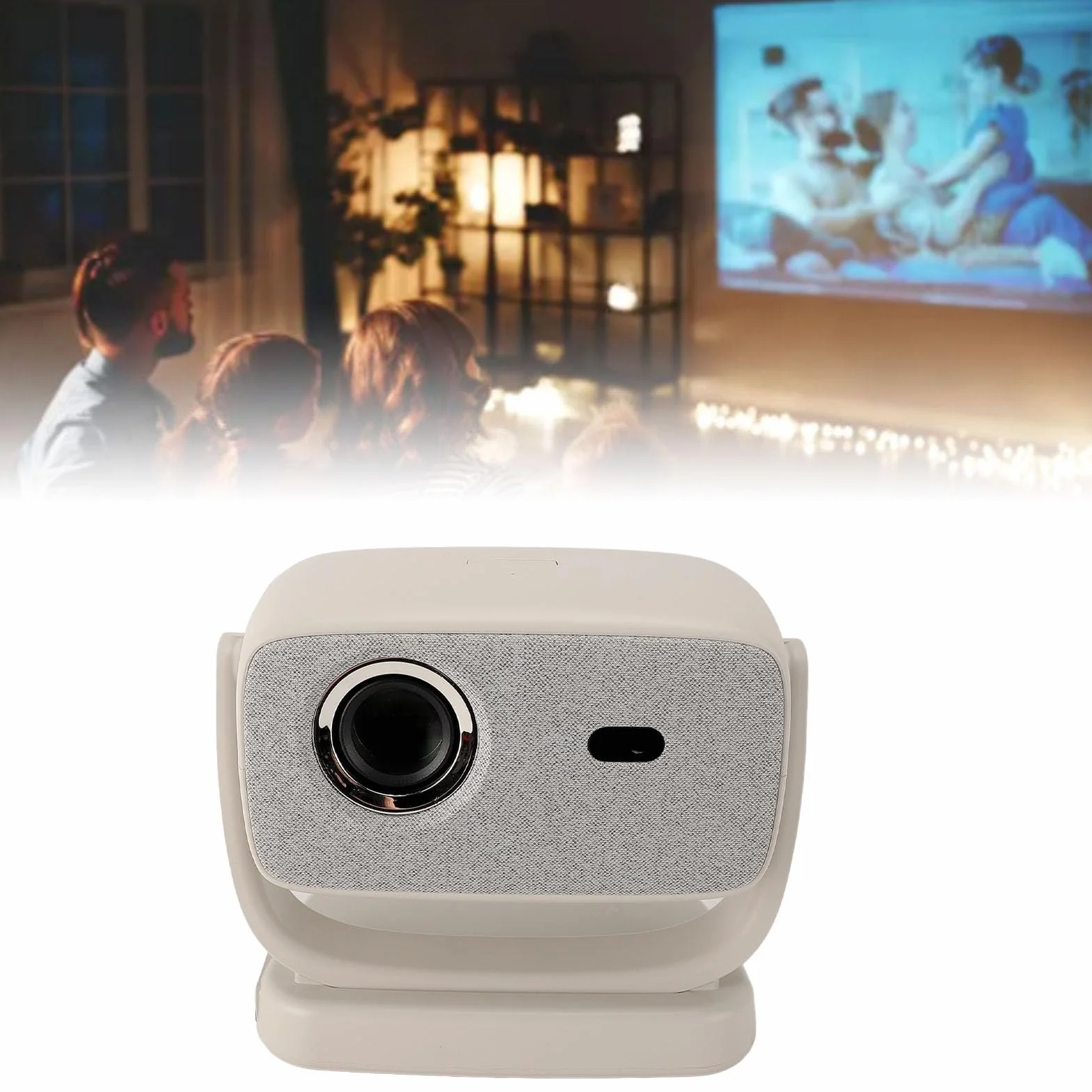 Projektor z Wi Fi 6 Bluetooth 5.3, Przenośne Projektory 4K Obsługujące 4K 1080P FHD, Zewnętrzny Projektor Filmowy do Kina Domowego, Kompatybilny z Telefonem, TV Stick, Laptopem