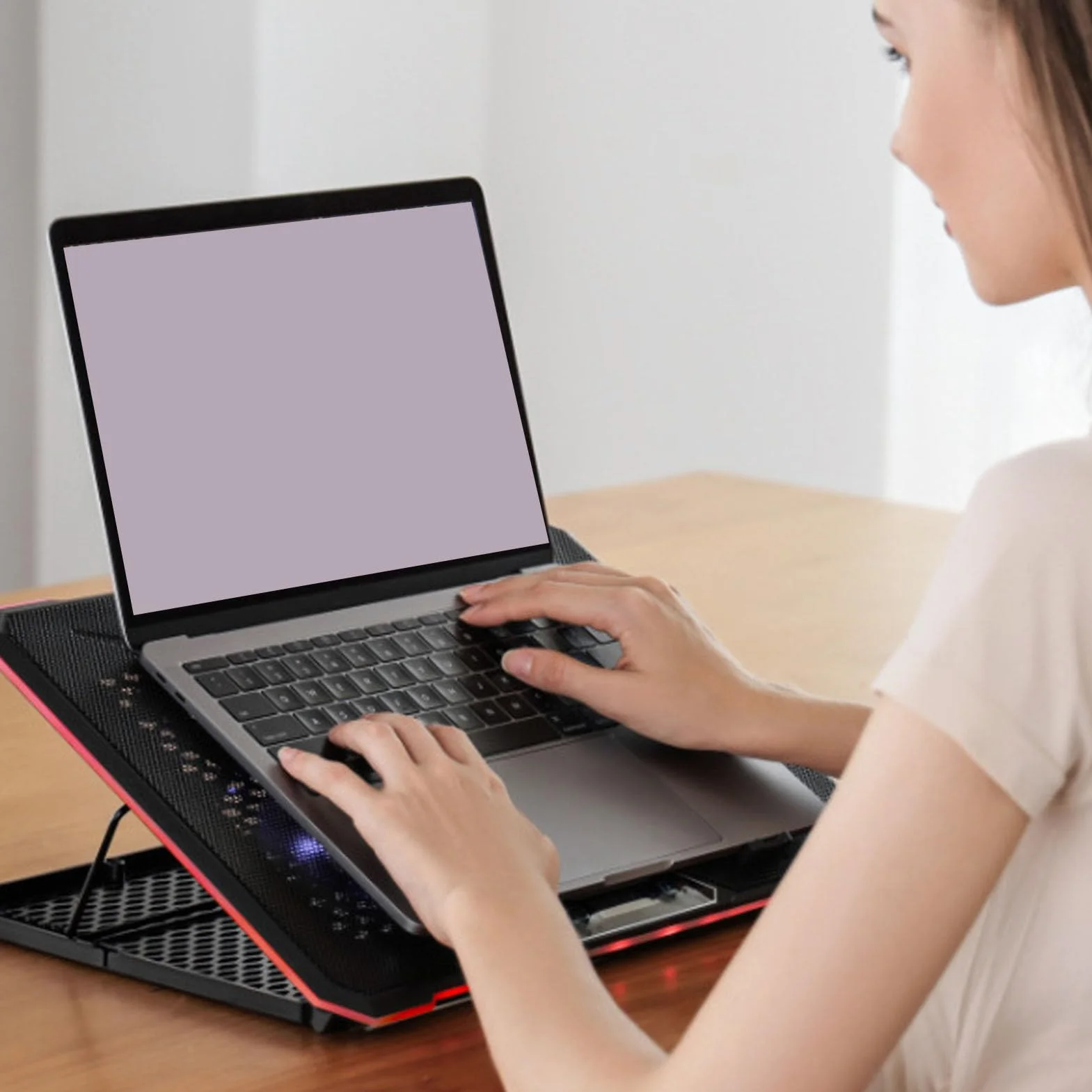 Goshyda Podkładka Chłodząca do Laptopa RGB do Gier, 10-wentylatorowa Chłodziarka do Laptopa z 8 regulacją Wysokości, 5 Prędkościami Wentylatora i 2 Portami USB do Laptopa o Przekątnej (14 fanów)