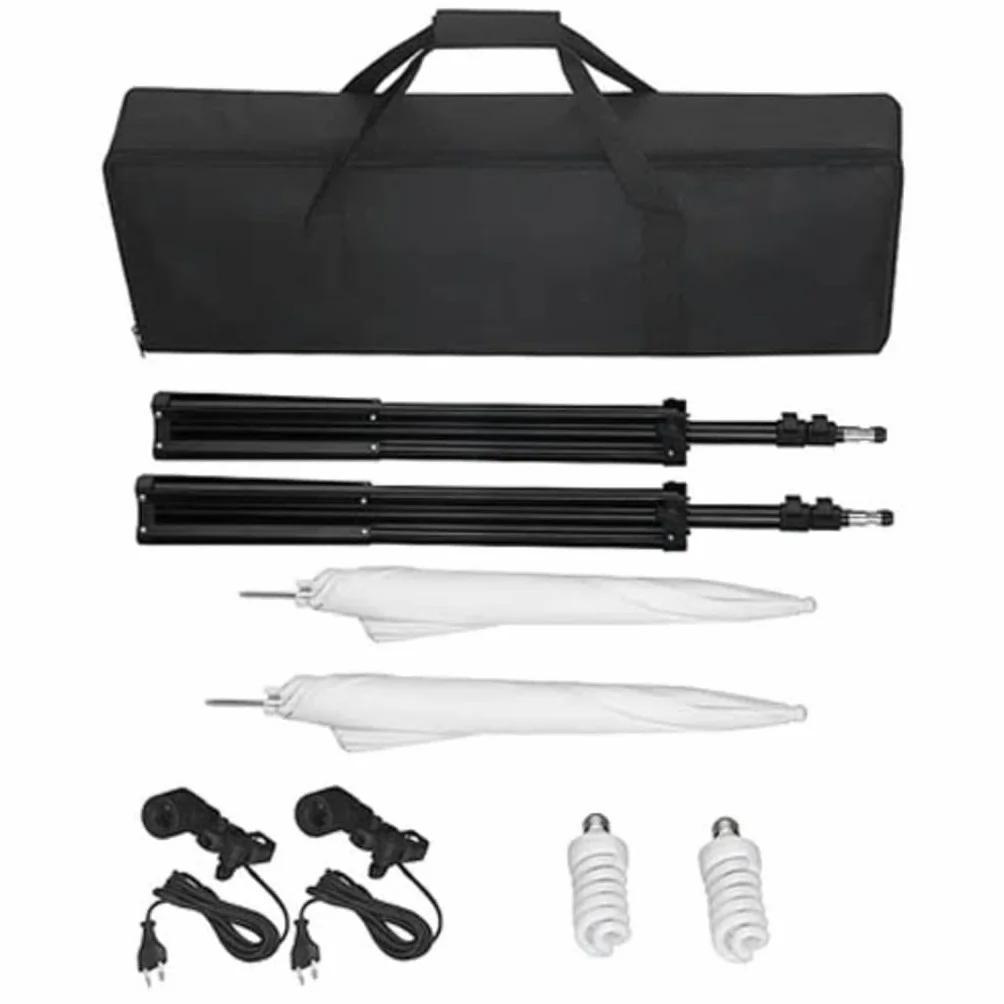 Zestaw do studia fotograficznego z tłem ze 100% bawełny, aluminiowe statywy 78-230 cm, lampy dzienne 5500 K, 2 parasole 84 cm, torba do noszenia, idealny do portretów i fotografii produktów