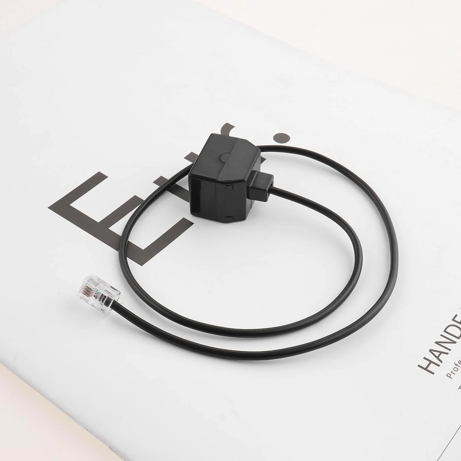 Adapter treningowy do telefonu, rozdzielacz Y, RJ9 4P4C, kryształowa głowica, kompatybilny z Cisco, kompatybilny z Avaya, kompatybilny z Plantronics, 50 cm, czarny