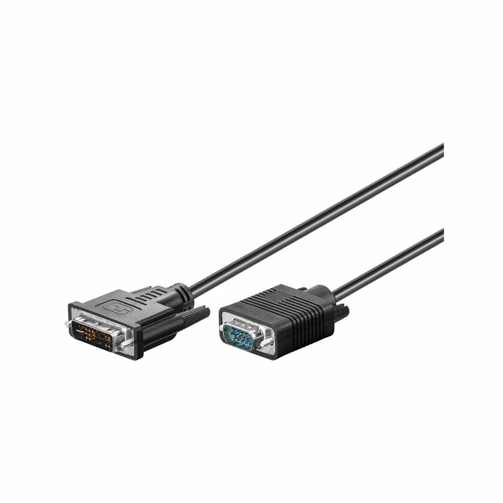 Goobay 50990 kabel DVI-I/VGA Full HD, niklowany, długość 2 m