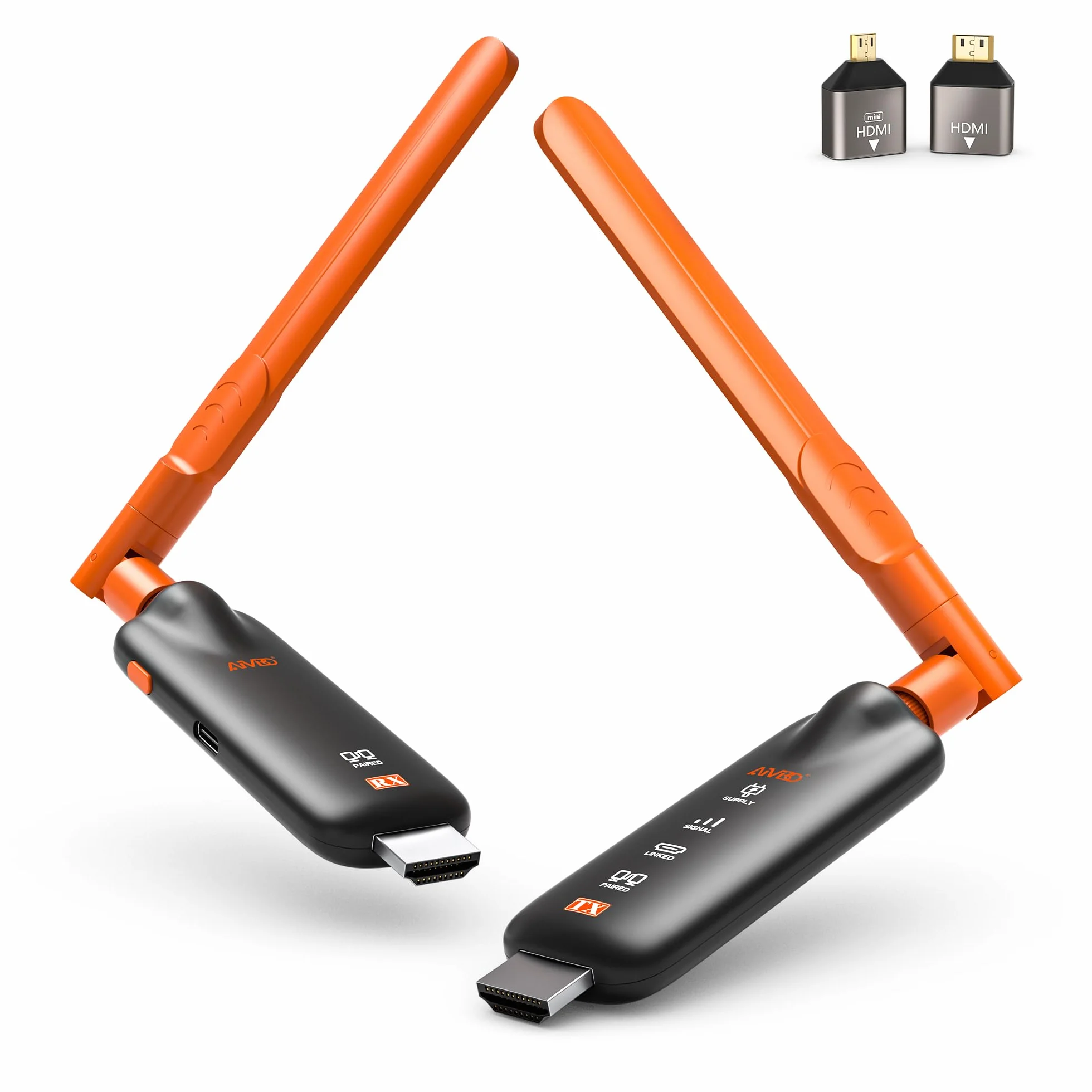 Bezprzewodowy nadajnik i odbiornik HDMI, długi zasięg 100 m, 5,8 g, dekodowanie 4K 1080p wyjście HD, stabilny przedłużacz HDMI do komputera, laptopa, kamery, dekodera kablowego do wielu