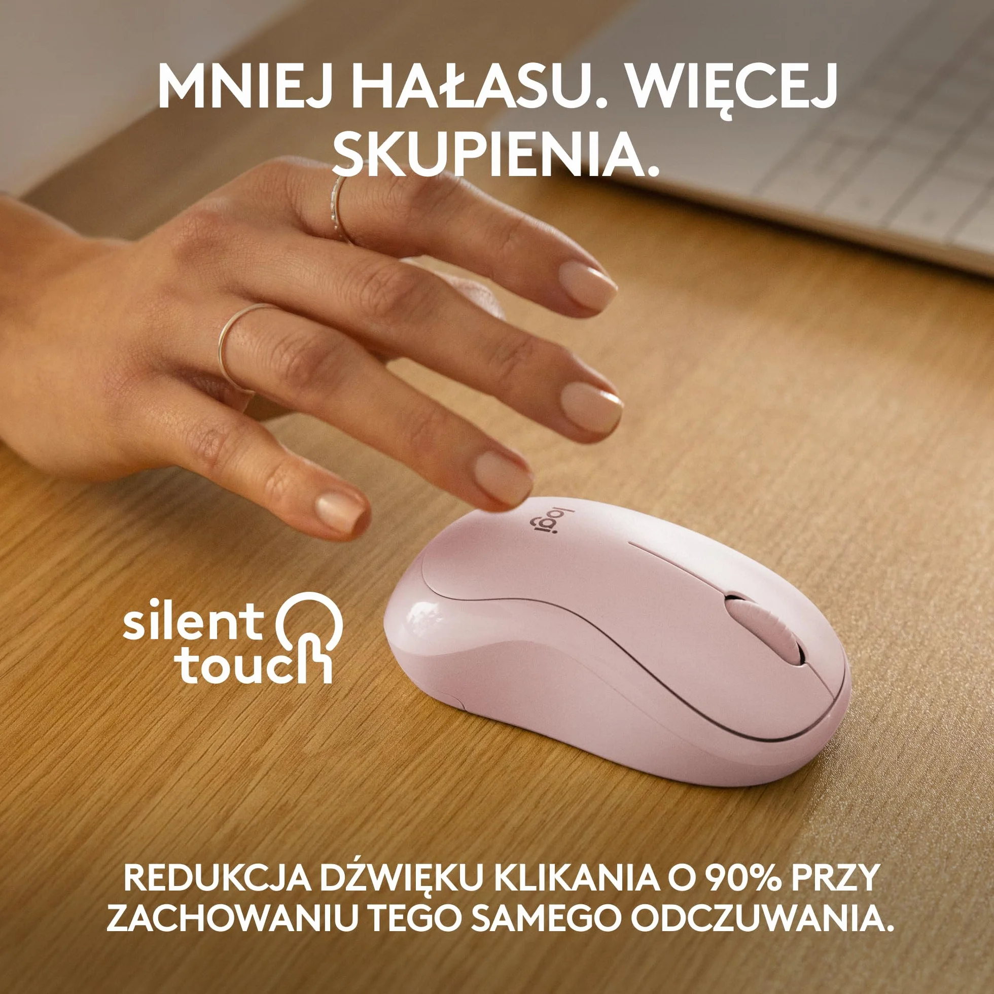Logitech M240 Silent Bluetooth mysz, bezprzewodowa, kompaktowa, przenośna, śledzenie ruchów, bateria na 18 miesięcy, Windows, macOS, ChromeOS, zgodność z PC, Mac, laptop, tablet - Róża