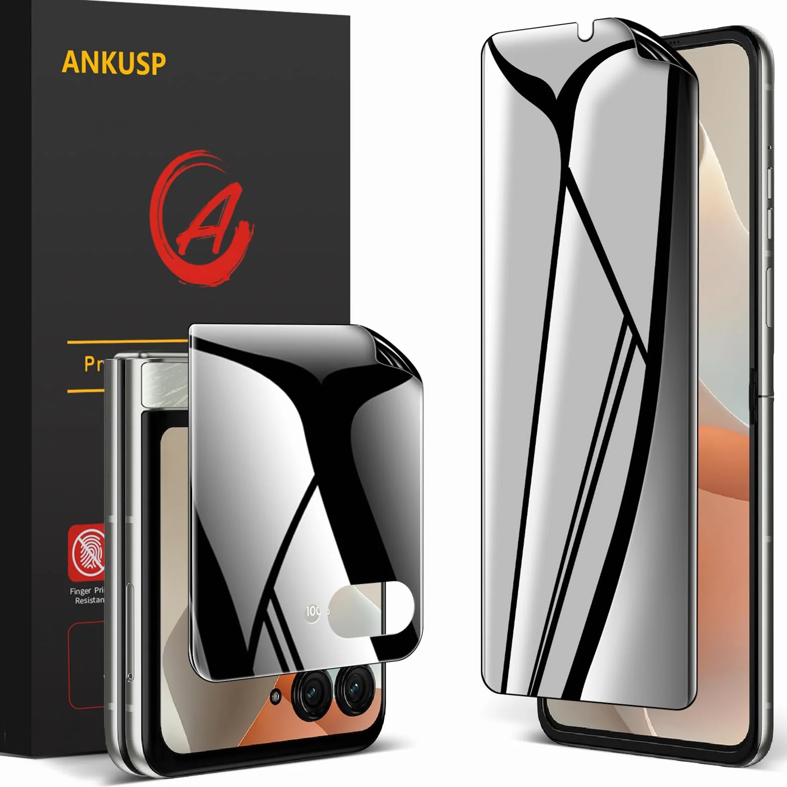Osłona ekranu do Motorola Razr 2025/Razr 2024, wewnętrzna elastyczna folia antyszpiegowska i pełna przyczepność, ochrona ekranu zewnętrznego, bez pęcherzyków powietrza, bez zagnieceń, przyjazna