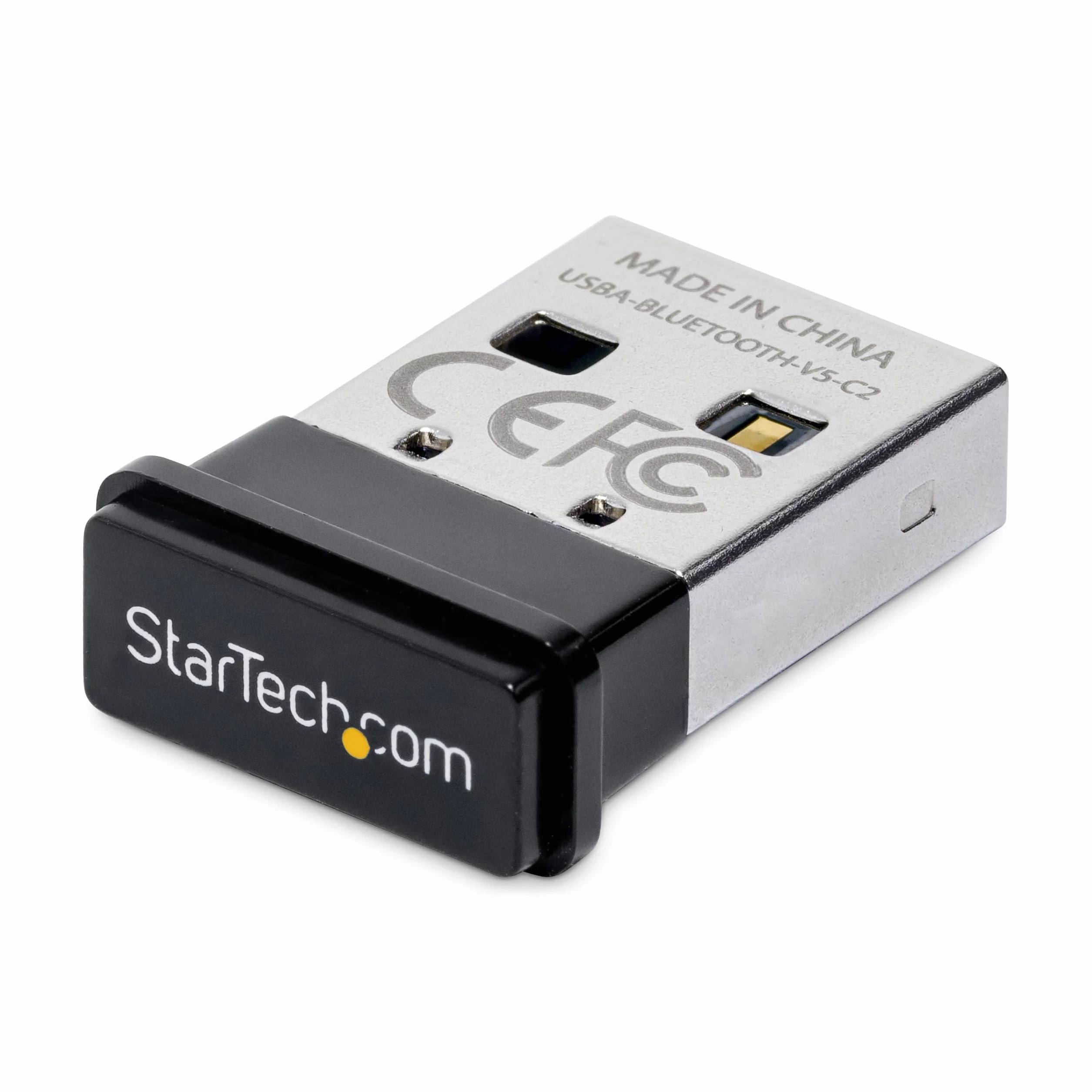 StarTech.com Adapter USB Bluetooth 5.0, adapter/klucz sprzętowy do komputera/laptopa, adapter BT, odbiornik Aux, Windows 10/Linux (USBA-BLUETOOTH-V5-C2), szary