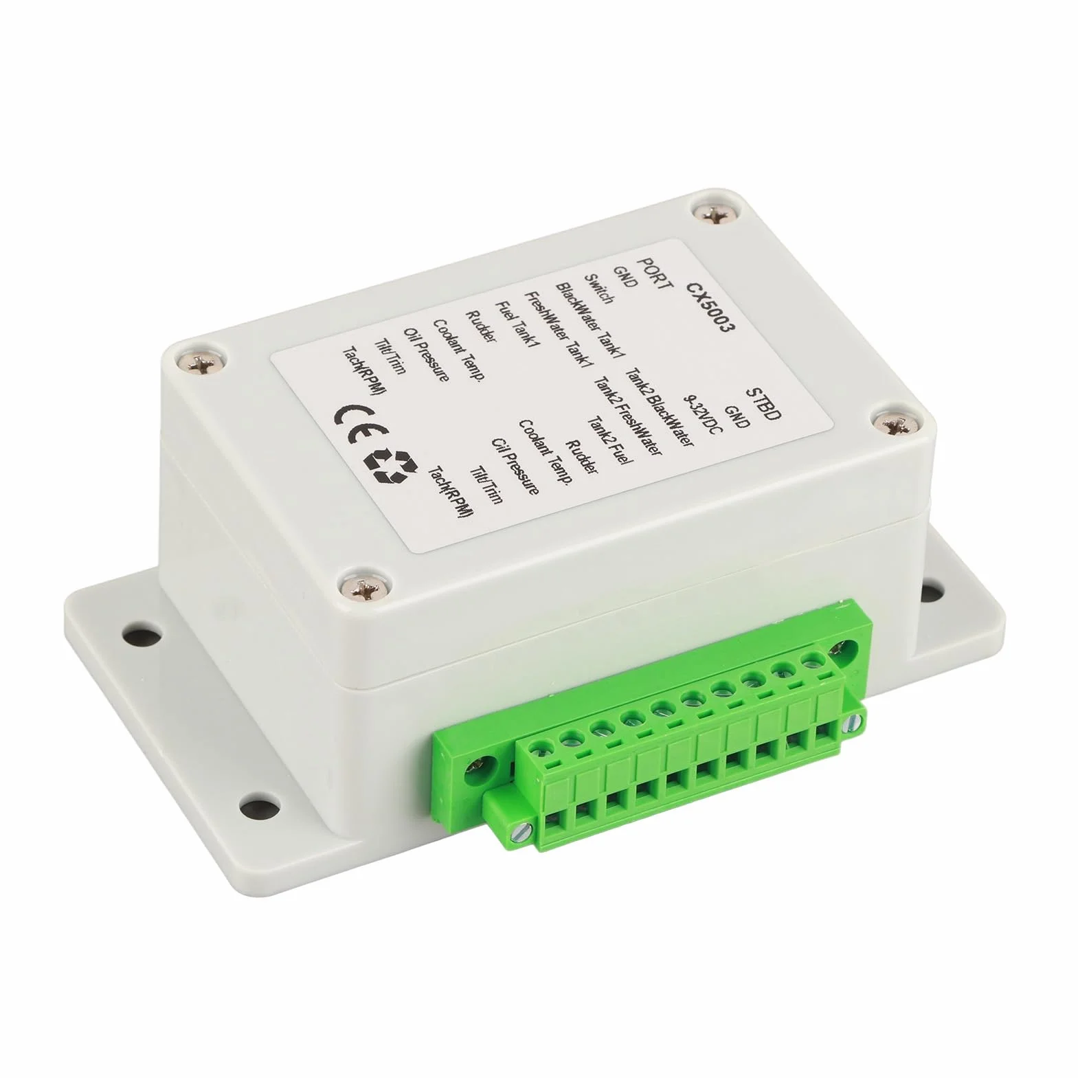 Konwerter interfejsów XTevu NMEA2000: wodoszczelna skrzynka 9‑V DC, IP67 do konwersji sygnałów czujników na NMEA2000 - idealny do łodzi, jachtów i zastosowań morskich