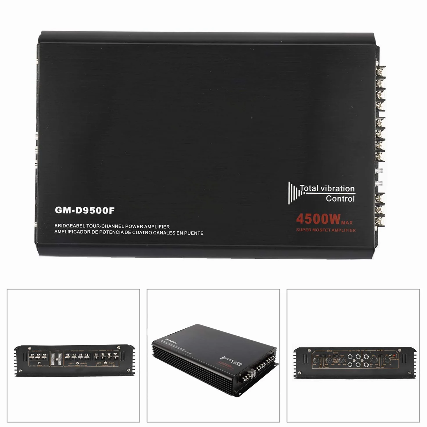 YaeCCC 4-kanałowy wzmacniacz mocy 4500 W, klasa A/B, samochodowy wzmacniacz audio stereo