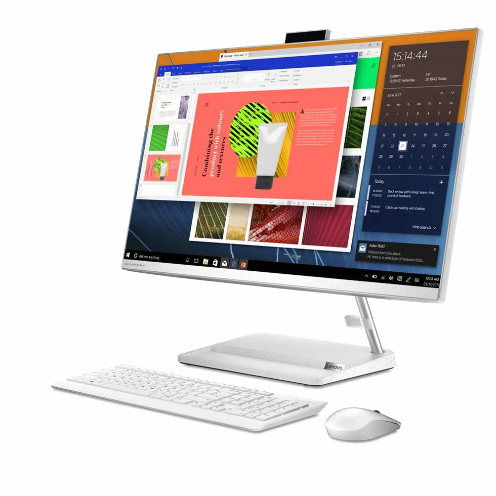 Lenovo IdeaCentre AIO 3 Komputer stacjonarny, 27" FullHD (AMD Ryzen 5 7530U, 16 GB RAM, 512 GB SSD, AMD Radeon Graphics, Windows 11 Home) Klawiatura QWERTY Hiszpański, Biały, 27 cali