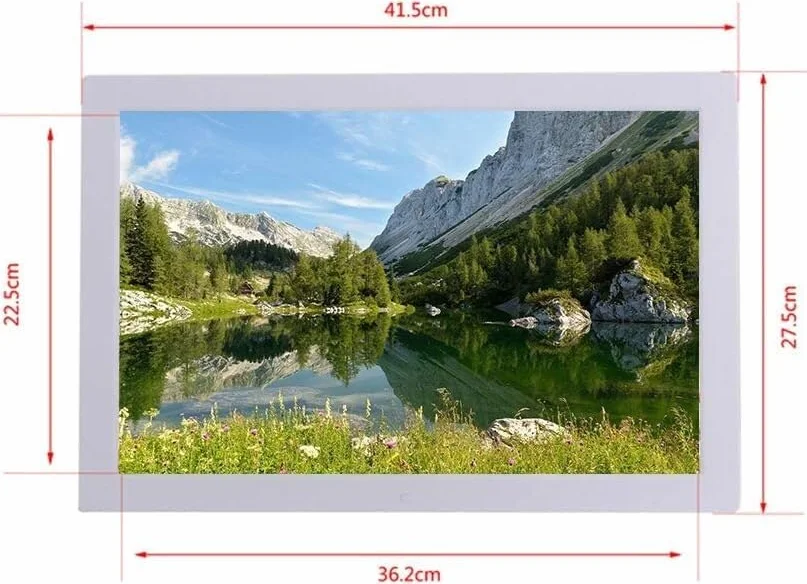 17-calowa cyfrowa ramka na zdjęcia o wysokiej rozdzielczości z 16 GB pamięci, elektroniczna ramka na albumy fotograficzne, elektroniczna ozdoba, maszyna do reklamy komercyjnej (biała)