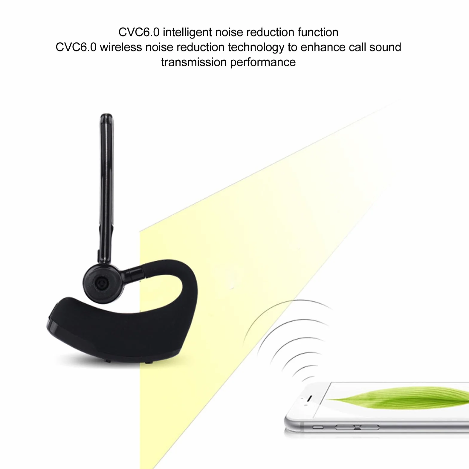 Słuchawki Bluetooth, bezprzewodowy zestaw głośnomówiący z mikrofonem, redukcja szumów, pojedyncze ucho, zestaw słuchawkowy Bluetooth, do telefonu, biznesu, biura, telefonu komórkowego