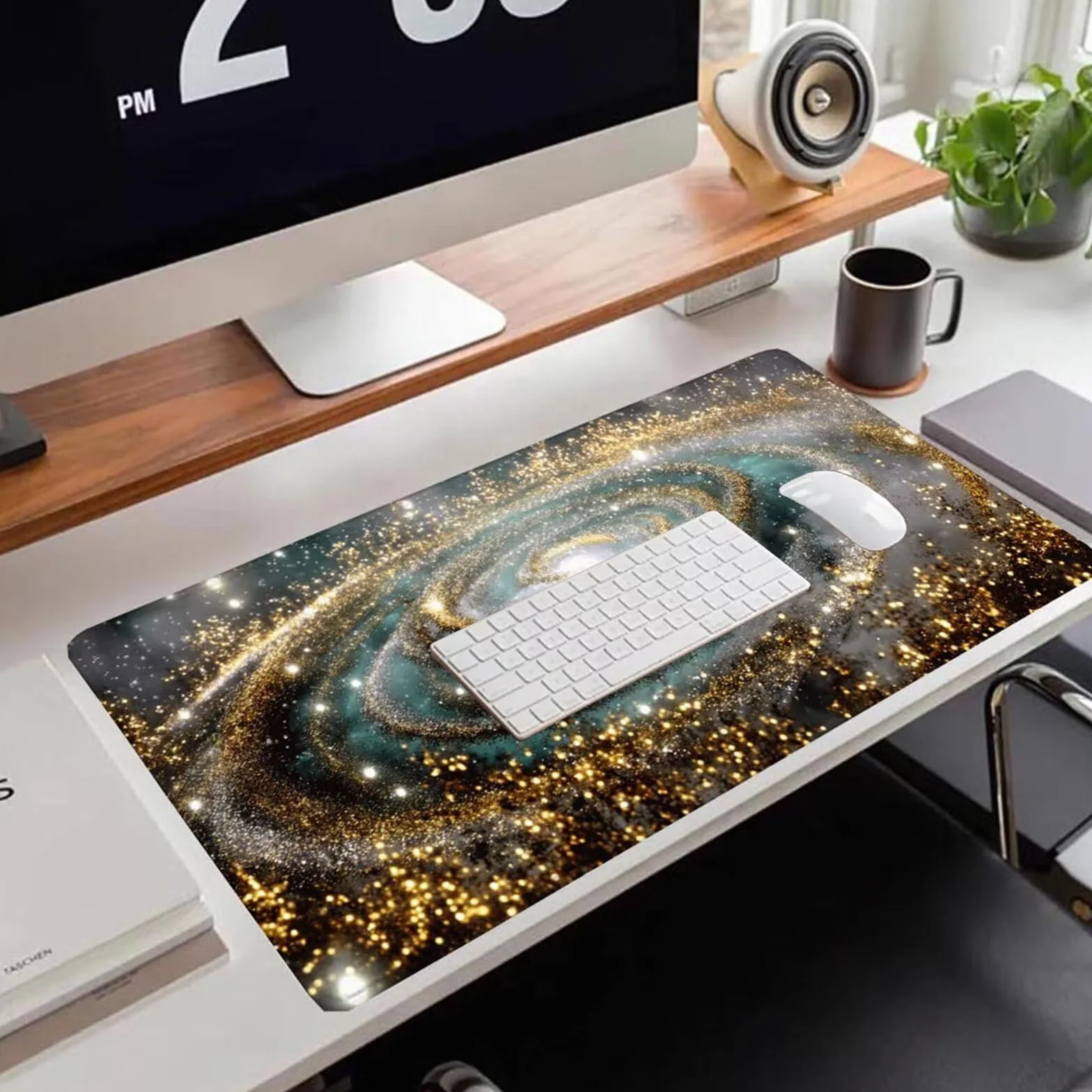 Gamingowa podkładka pod mysz 1200 x 600 x 3 mm, XXL, wodoszczelna, odporna na ścieranie, z przyszytymi krawędziami, kolorowa podkładka na biurko, poprawia prędkość i precyzję, do laptopa, komputera
