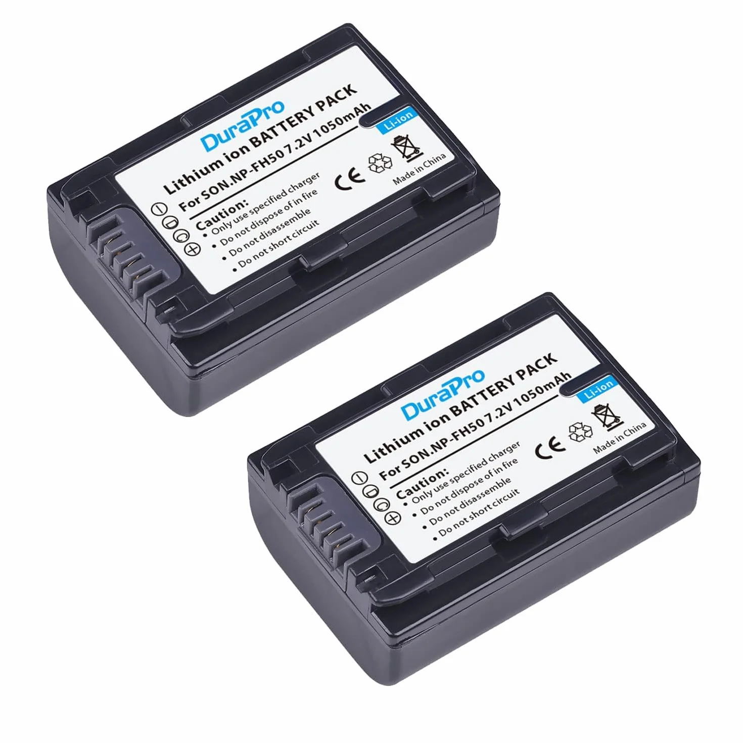 DuraPro 2 x akumulator NP-FH5 NP FH5 + ładowarka USB LCD do Sony NP-FH3, NP-FH4, NP-FH5, NP-FH6, NP-FH7, NP-FH1; Seria H; Sony DCR-SR32, DCR-SR33, DCR-SR35, DCR-SR36, DCR-SR-SR36, DCR-SR-SR-SR36