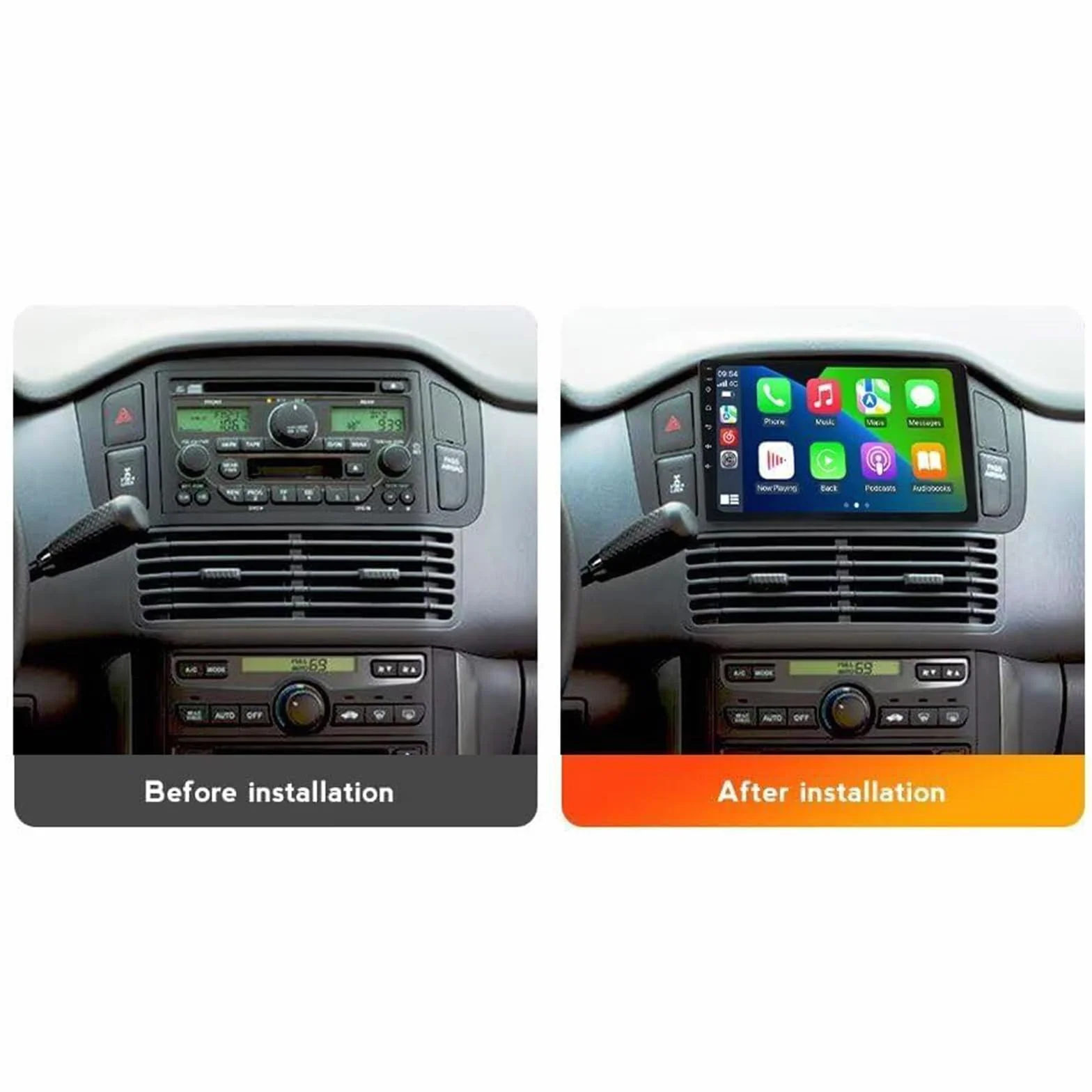 9" Radio samochodowe Stereo dla pilota 2003-2005 Android14 IPS Ekran dotykowy Aktualizacja Dash Kit z Bezprzewodowym CarPlay Android Auto Nawigacja GPS DSP SWC WiFi Kamera Mikrofon(Color:8 CORE 2+32G)