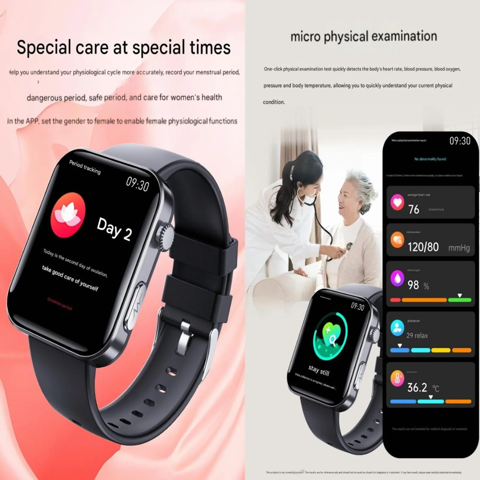 Zdrowy inteligentny zegarek do zarządzania, ekran HD 5,3 cm (2,1 cala), z EKG, BMI, HRV, inne monitorowanie danych. Zegarek z wykrywaniem upadku i One-Touch SOS, 133 tryby sportowe, dla świadomych