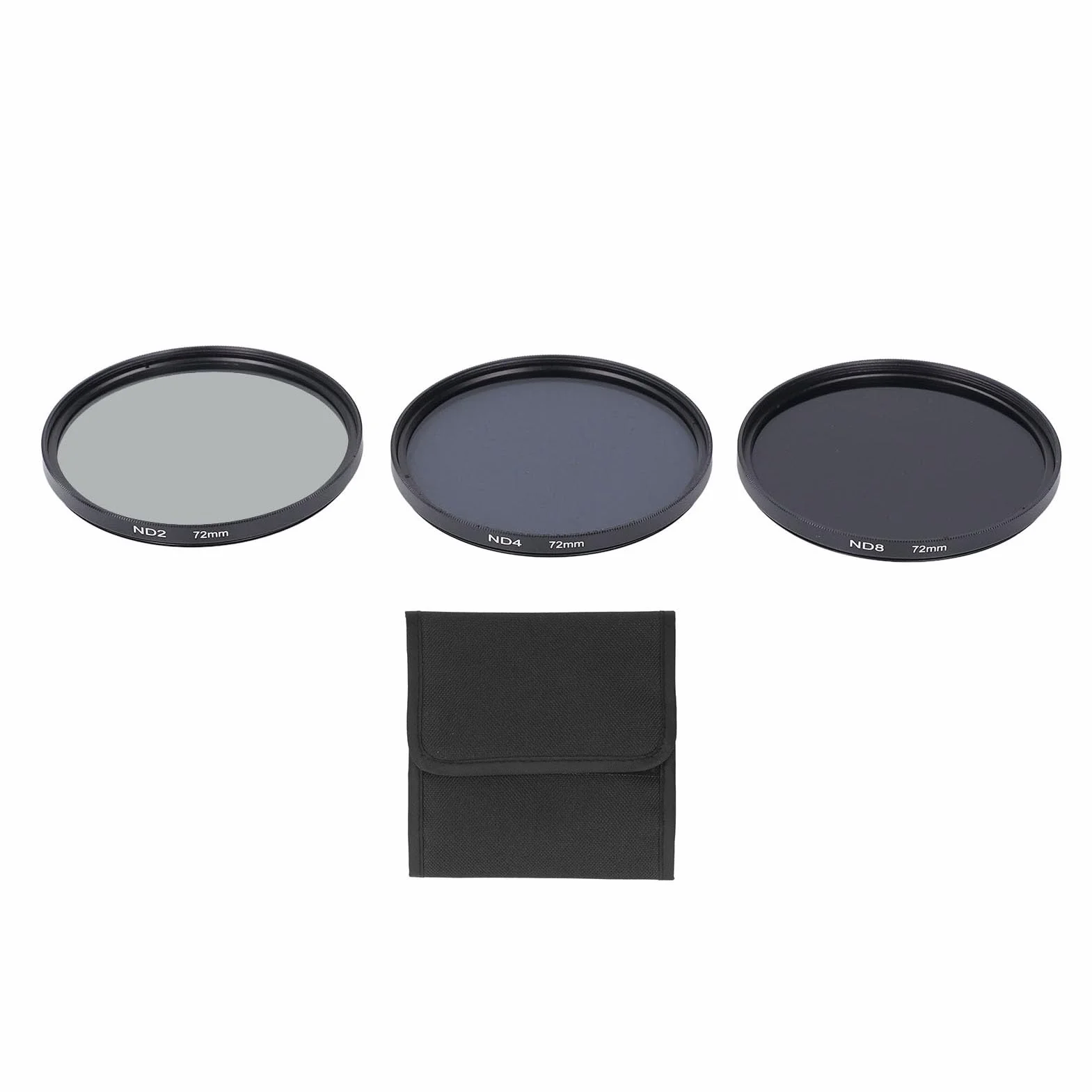 Zestaw Filtrów ND, z Filtrem ND2, Filtrem ND4 i Filtrem ND8 Wielowarstwowa Powłoka HD Zapobiegająca Prześwietleniu Filtr Obiektywu Aparatu do Akcesoriów Fotograficznych (72 mm)