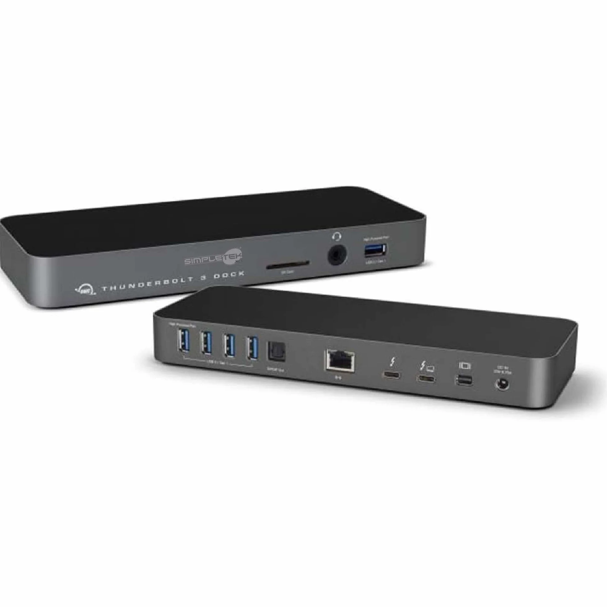 SIMPLETEK - Stacja dokująca Thunderbolt USB-C kompatybilna z MacBook Pro 13" 14" 15" 2018 2019 M1 M2 M3 M4, kompatybilna z HP Spectre (odnowiona)