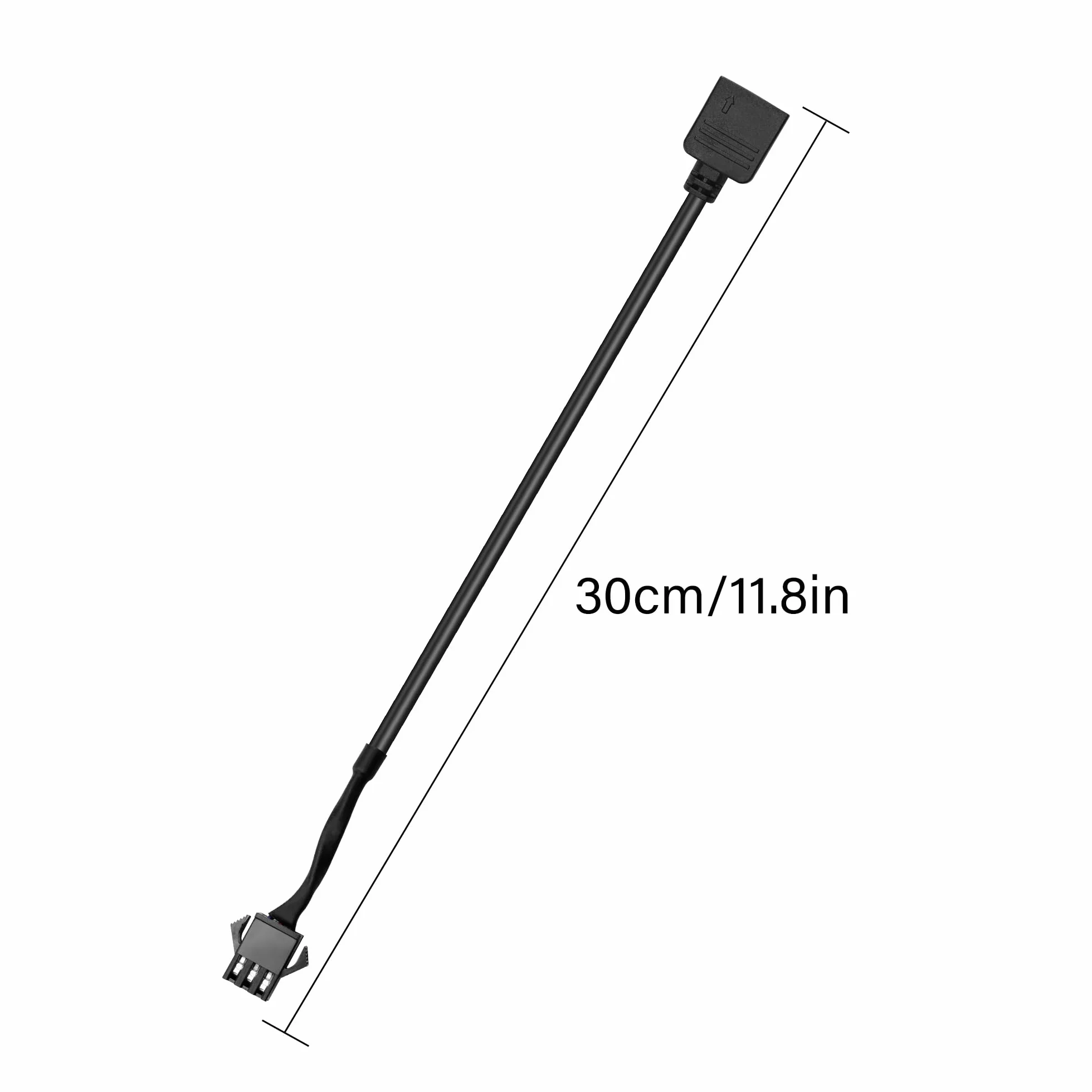 GINTOOYUN Kabel Przedłużający RGB 3-Pinowy na SM, Żeńska Wtyczka ARGB, Kabel 5V Adresowalny do Wentylatora, Taśmy LED PC (0,98 ft) (Styl 4)