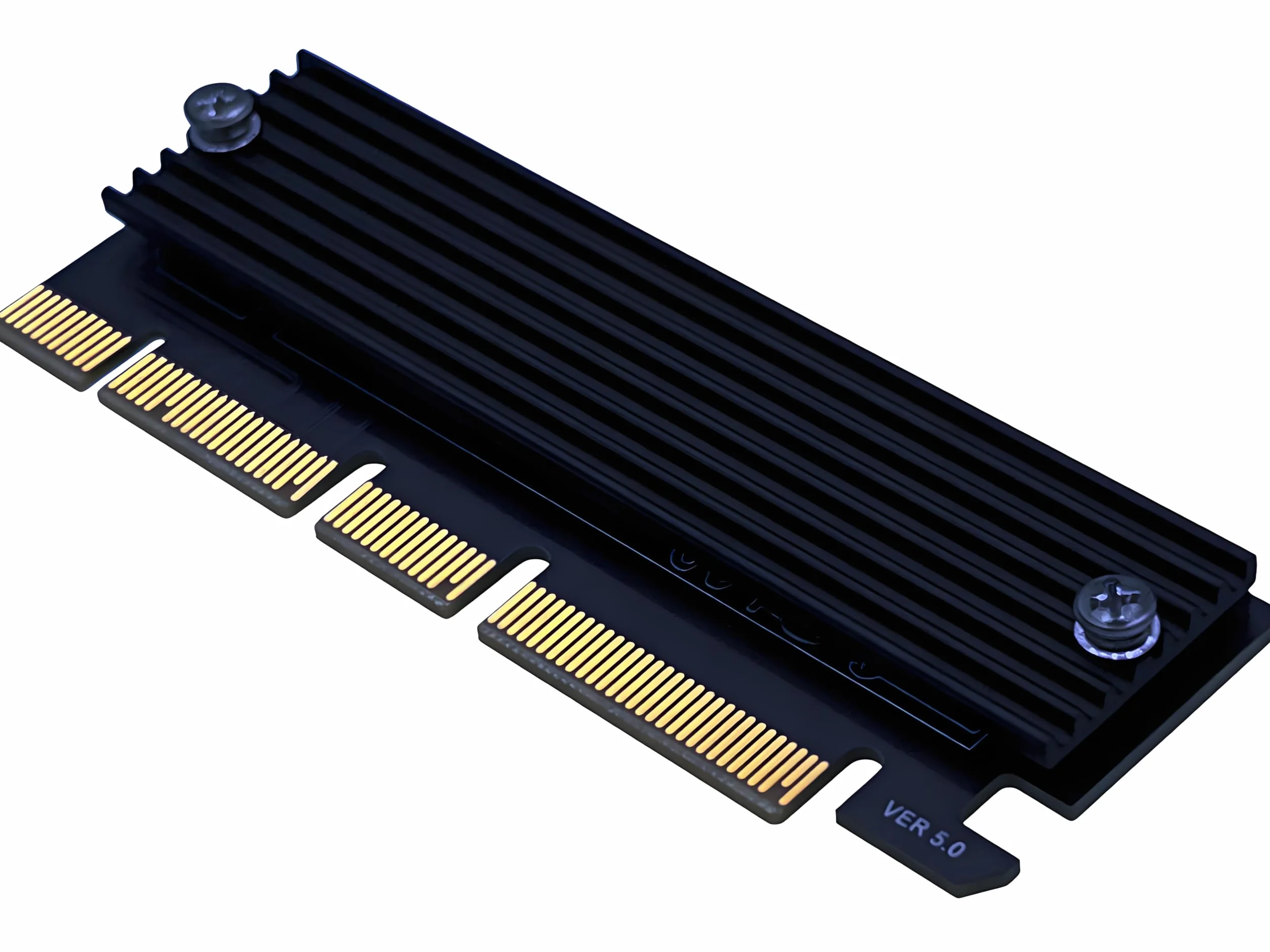 Karta adaptera PCIe NVMe z radiatorem, interfejs x16 pasuje do gniazd x4/x8, konwertuje dysk M.2 SSD na PCIe 4.0/3.0 na komputer stacjonarny