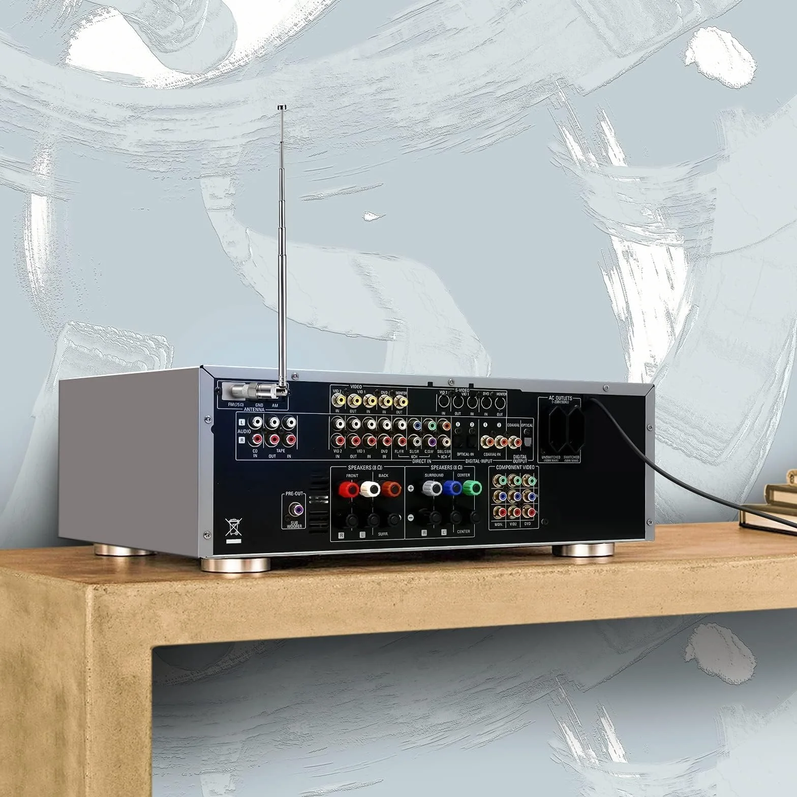 Bingfu antena radiowa FM kryty teleskopowa antena łańcuchowa HiFi przenośne radio 75 omów dla Philips Tivoli Sony Yamaha Onkyo Denon Pioneer System muzyczny Bose Wave Tuner odbiornik stereo Bluetooth