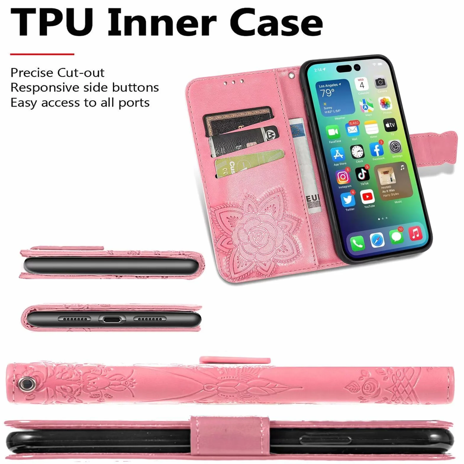 EASSGU Skórzane etui na telefon Realme 12 5G (6,72") magnetyczne z 3 przegródkami na karty, portfel, odporne na upadki - szare