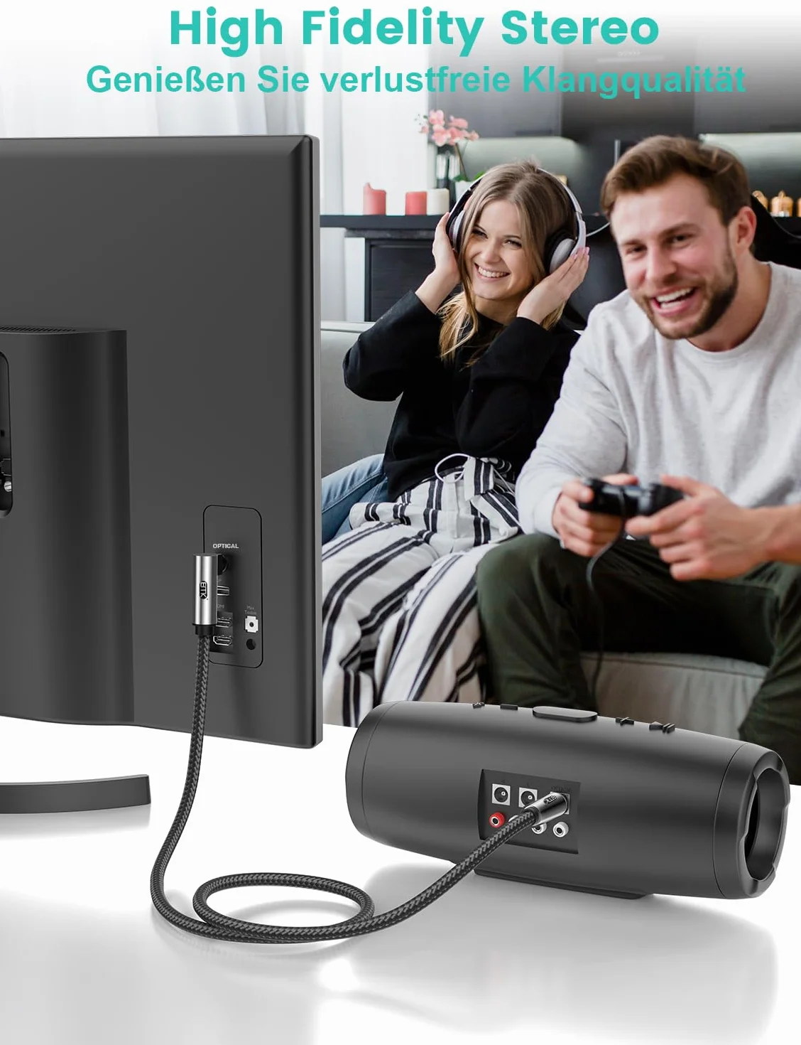Kabel optyczny audio 90 stopni Toslink 3 m do telewizora soundbar