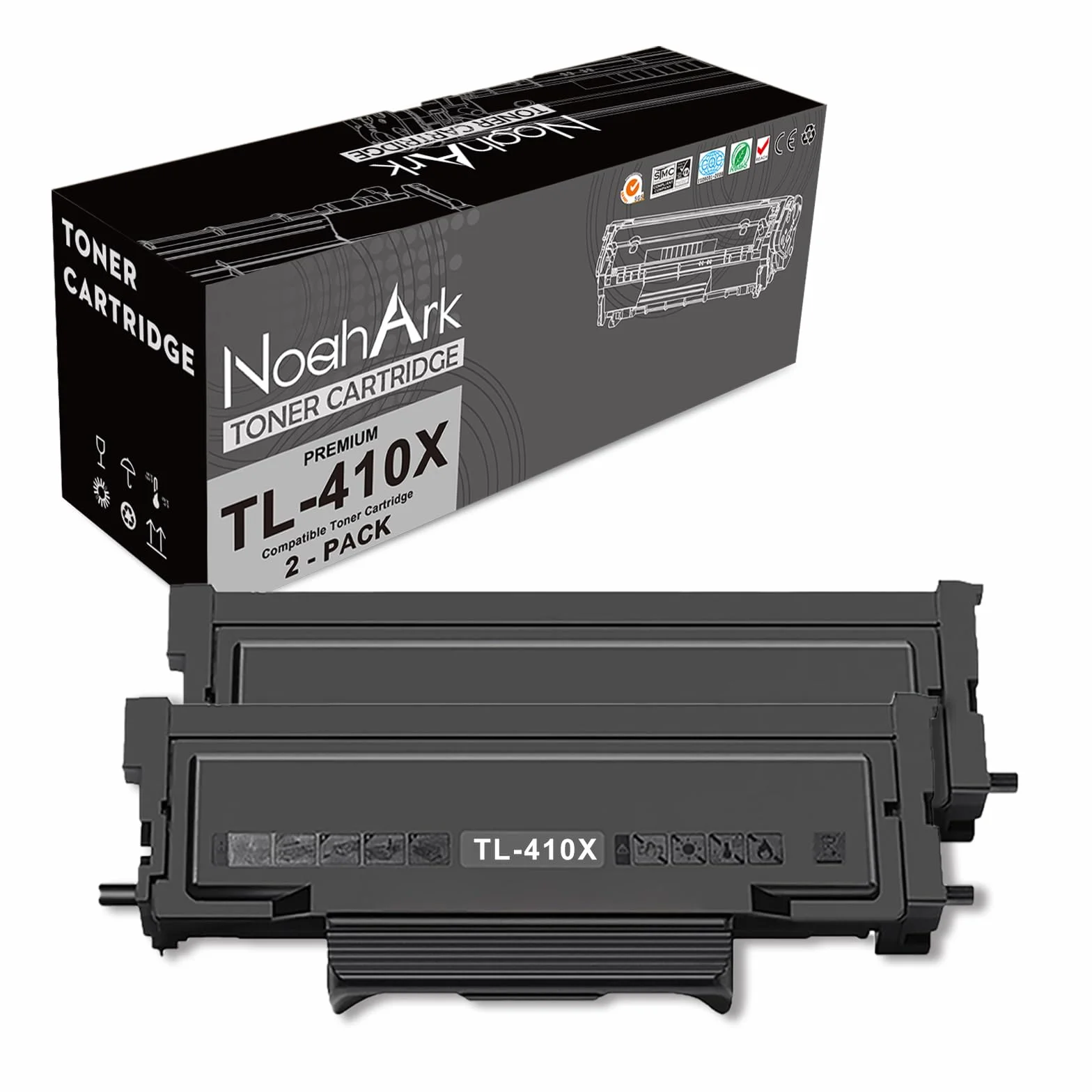 NoahArk Kompatybilny z TL-410X (TL-410 TL-410H) Kaseta z tonerem do P3010DW P3010DN M7100DW M7100DN M7100DN P3300DW P3300DN M6708DW M6708DN M71108DN M6808FDW M7108DN M7708DN (2 czarne)