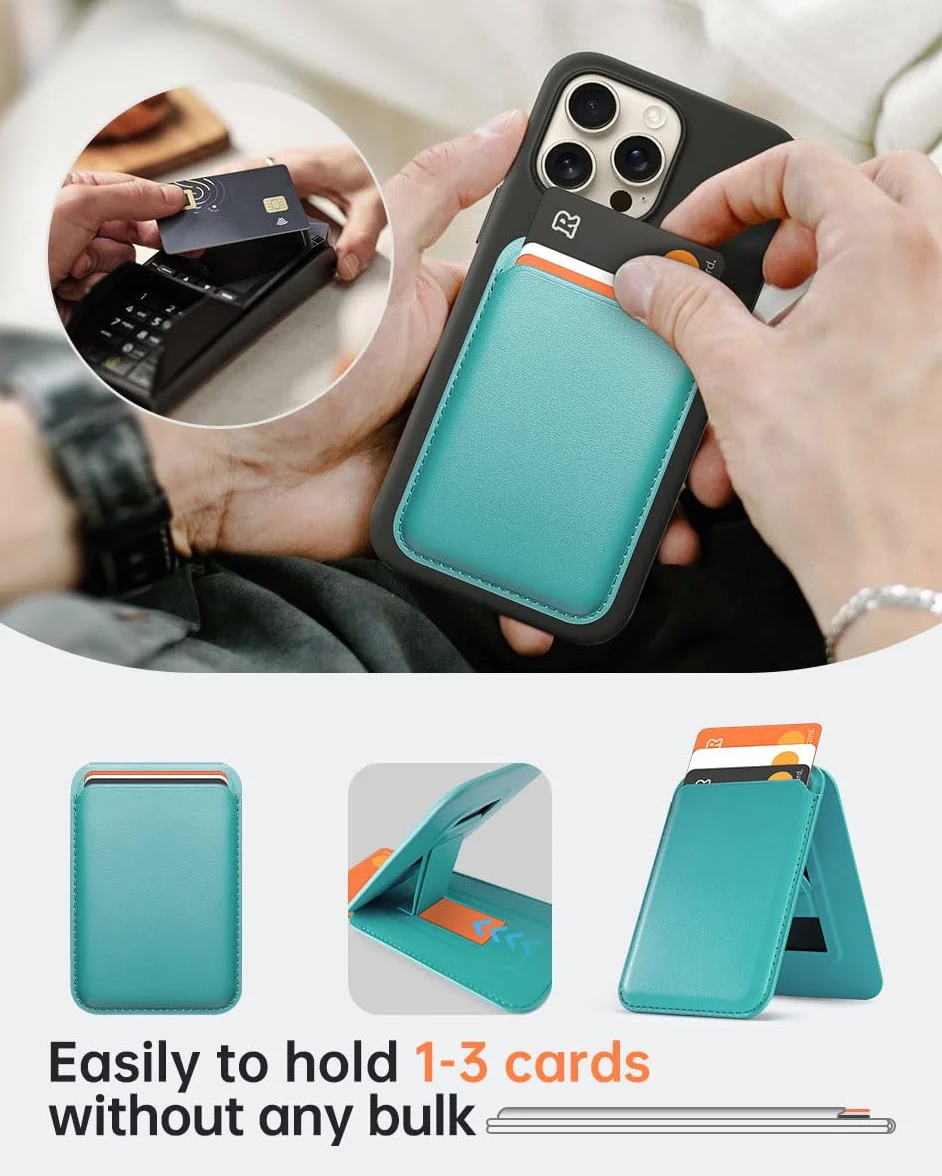 OCASE Portfel magnetyczny MagSafe do iPhone 16/15/14/13/12, etui na karty ze skóry