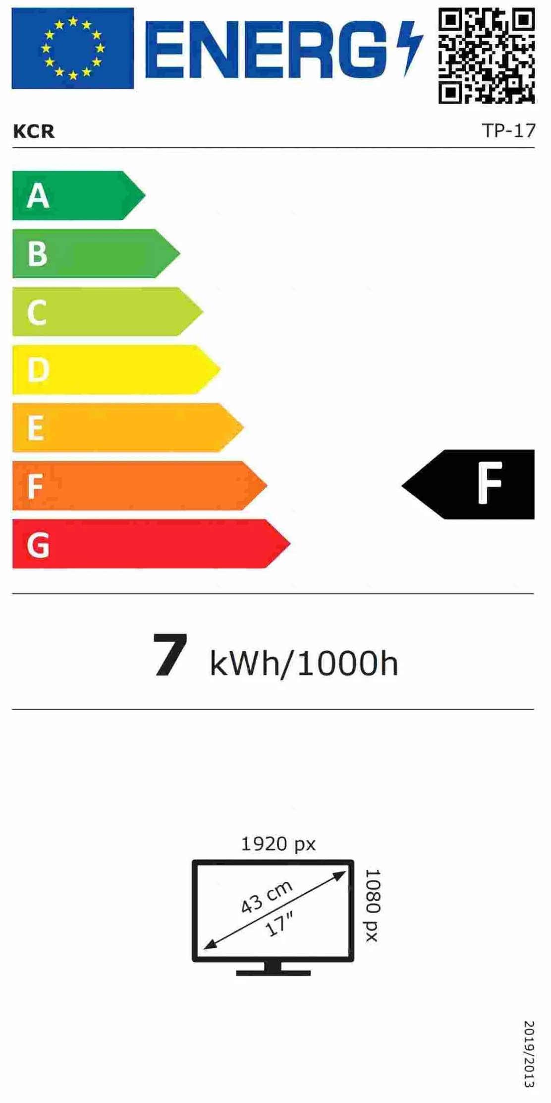 KCR 17-calowy monitor LED FHD 1920 * 1080 | Wejście HDMI VGA, wbudowane głośniki, częstotliwość odświeżania 75 Hz, czas reakcji 5 ms