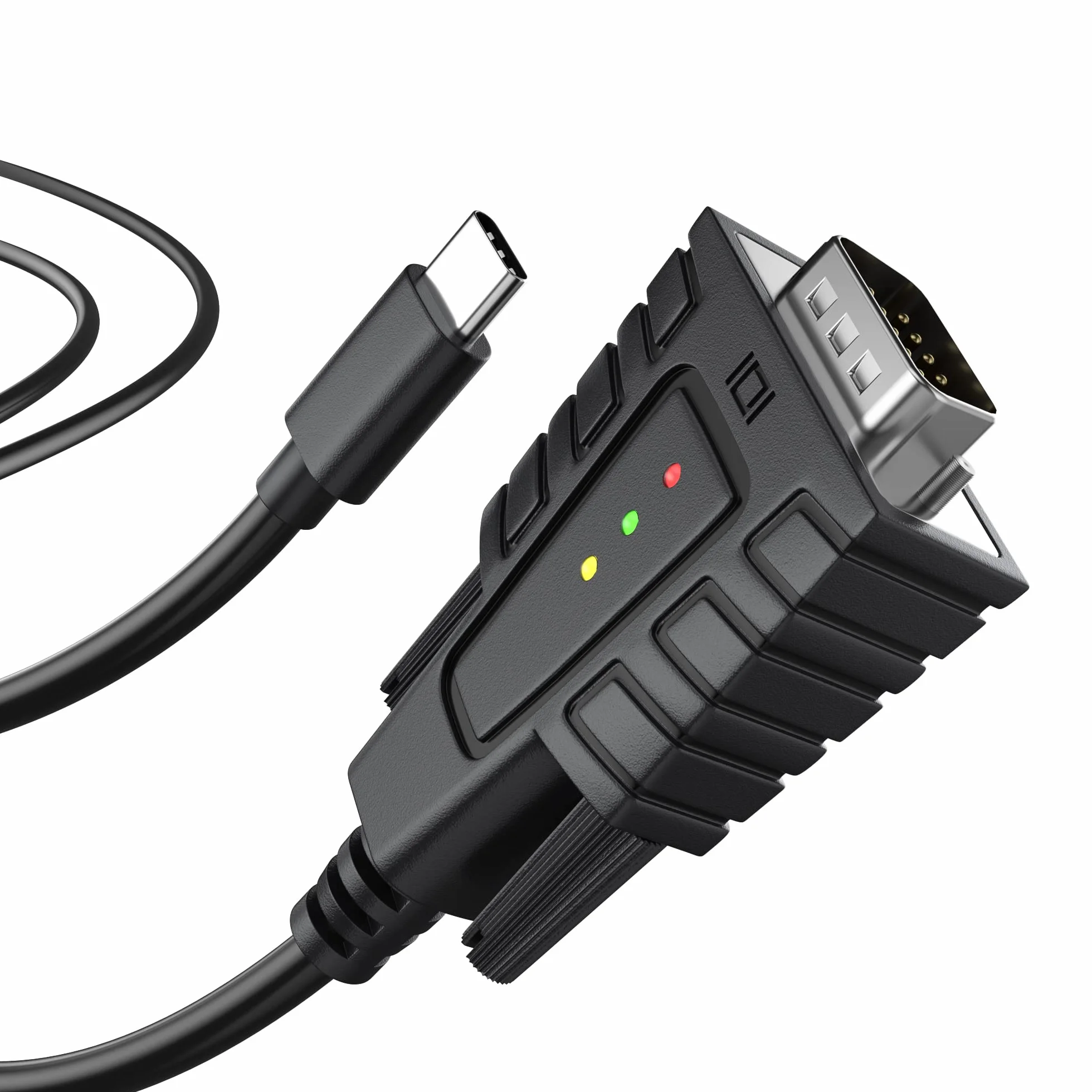 DriverGenius SerialEdgeX Serie | Adapter USB-C do RS232 (DB9) – 1 Port, 3 Diody LED (TX, RX, PWR), Kompatybilny z Windows 11 i macOS 15, Do Zastosowań Serwisowych, Przemysłowych i Programistycznych