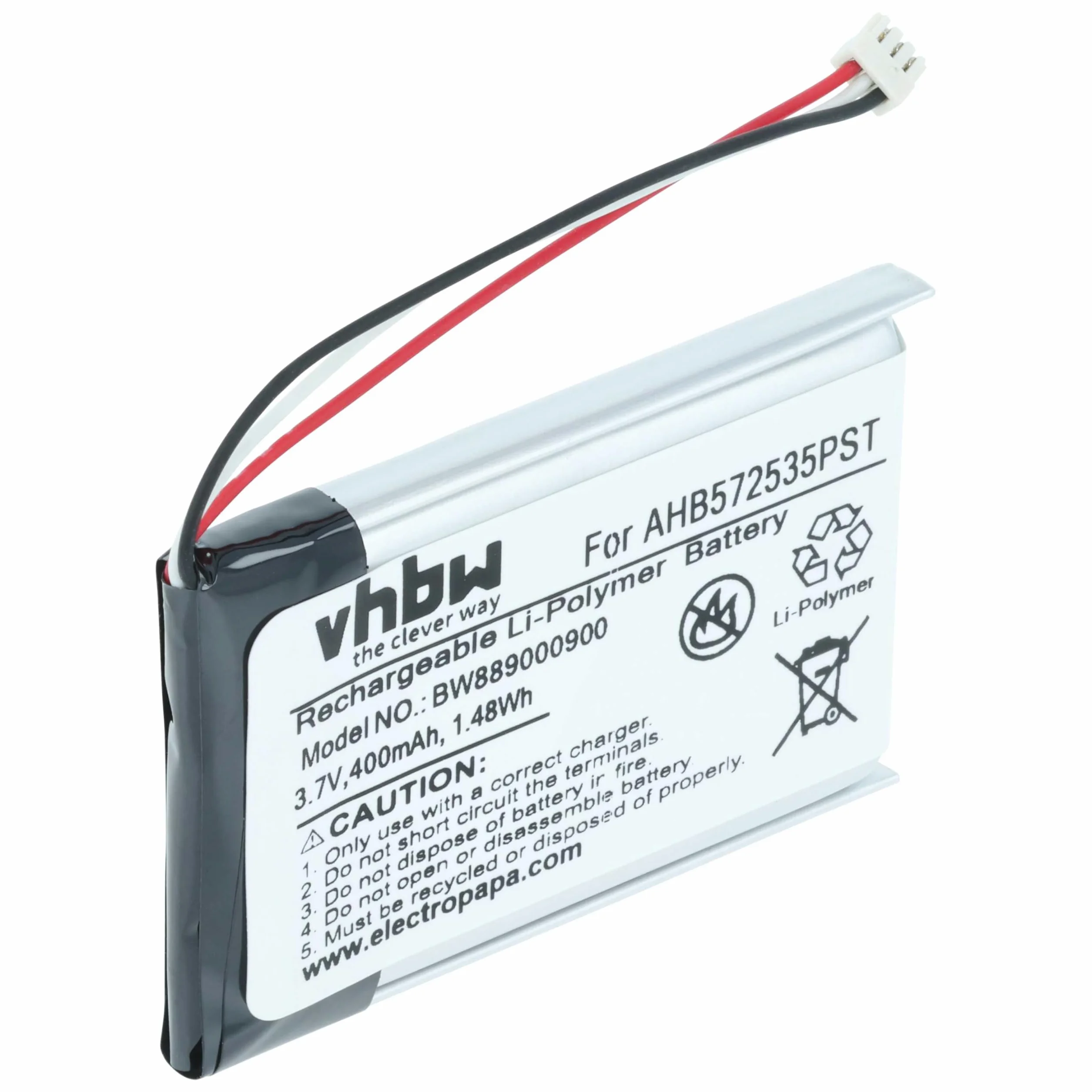 vhbw Akumulator kompatybilny z bezprzewodowymi słuchawkami Jabra Evolve 75 (400 mAh, 3,7 V, litowo-polimerowe)