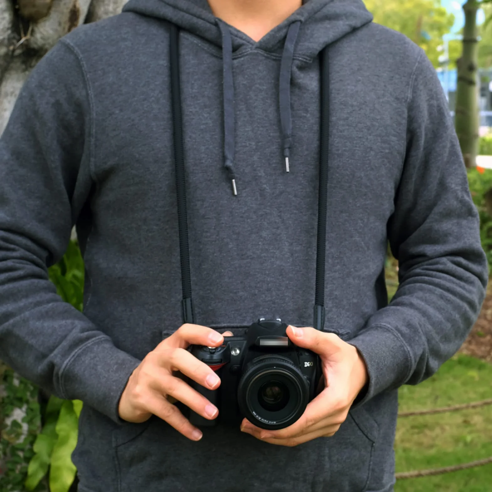 VKO Pasek na aparat pasek do noszenia na ramieniu Lina wspinaczkowa Pas na szyję pasek na ramię odpowiedni do Sony A6100 A6600 A6400 A6000 A6300 A6500 X100F X-T30 X-T4 X-T3 X-T20 X-T2 (czarny)