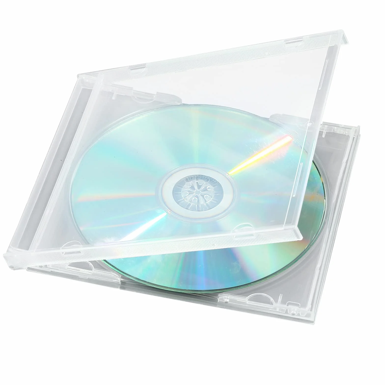 maxtek Nietłukące się etui na klejnoty PP, 10,4 mm, standardowe, jednodyskowe, przezroczyste etui na klejnoty CD z przezroczystą tacą, opakowanie 10 sztuk