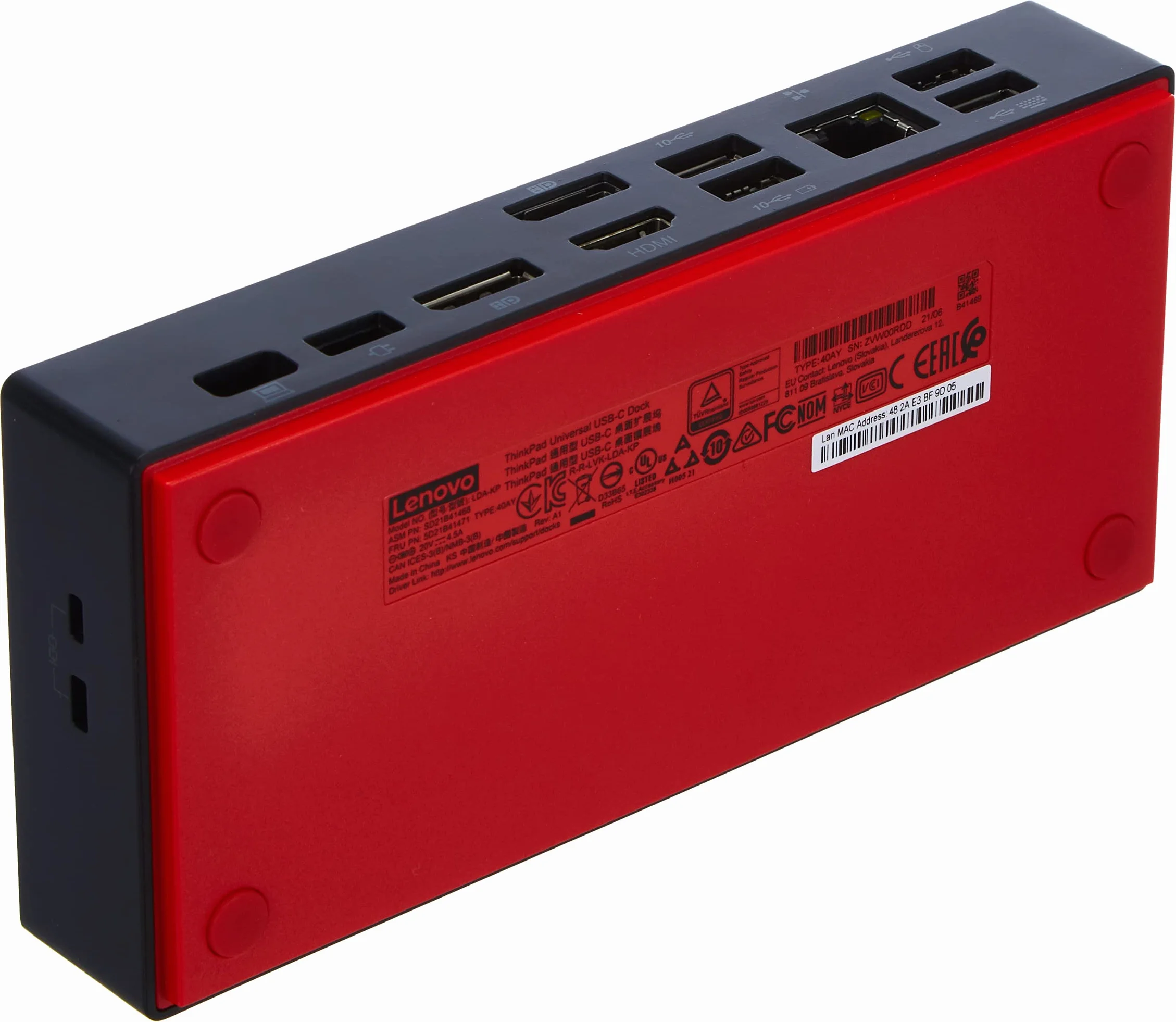 Lenovo ThinkPad uniwersalna stacja dokująca USB-C 40AY0090EU, czarna