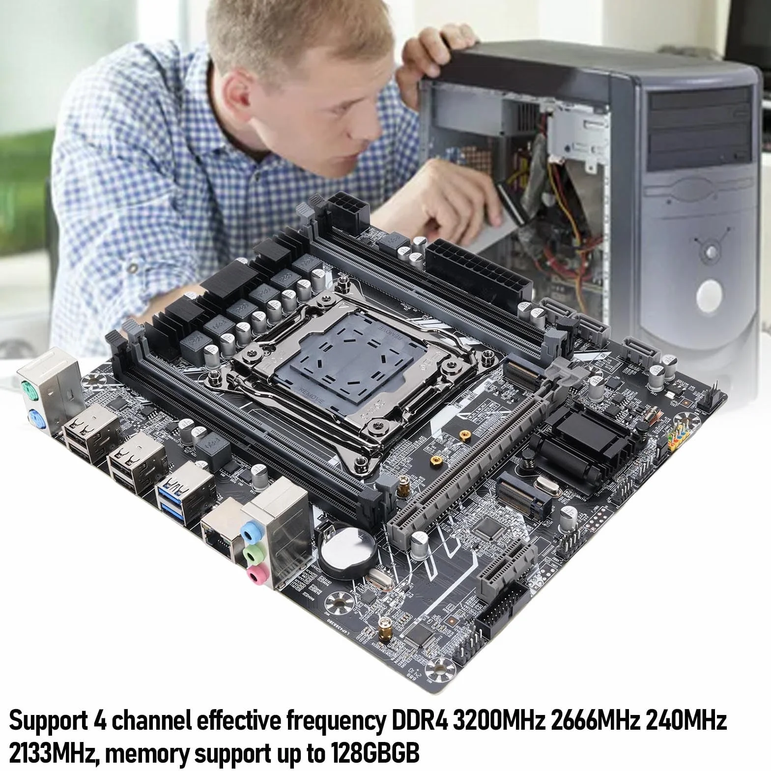 Płyta Główna X99, Płyta Główna LGA 2011 z 4 -kanałowymi Szczelinami Pamięci DDR3, M.2 Nvme Ngff Serial, Porty ATA3.0 i ATA2.0, PCIE dla I7