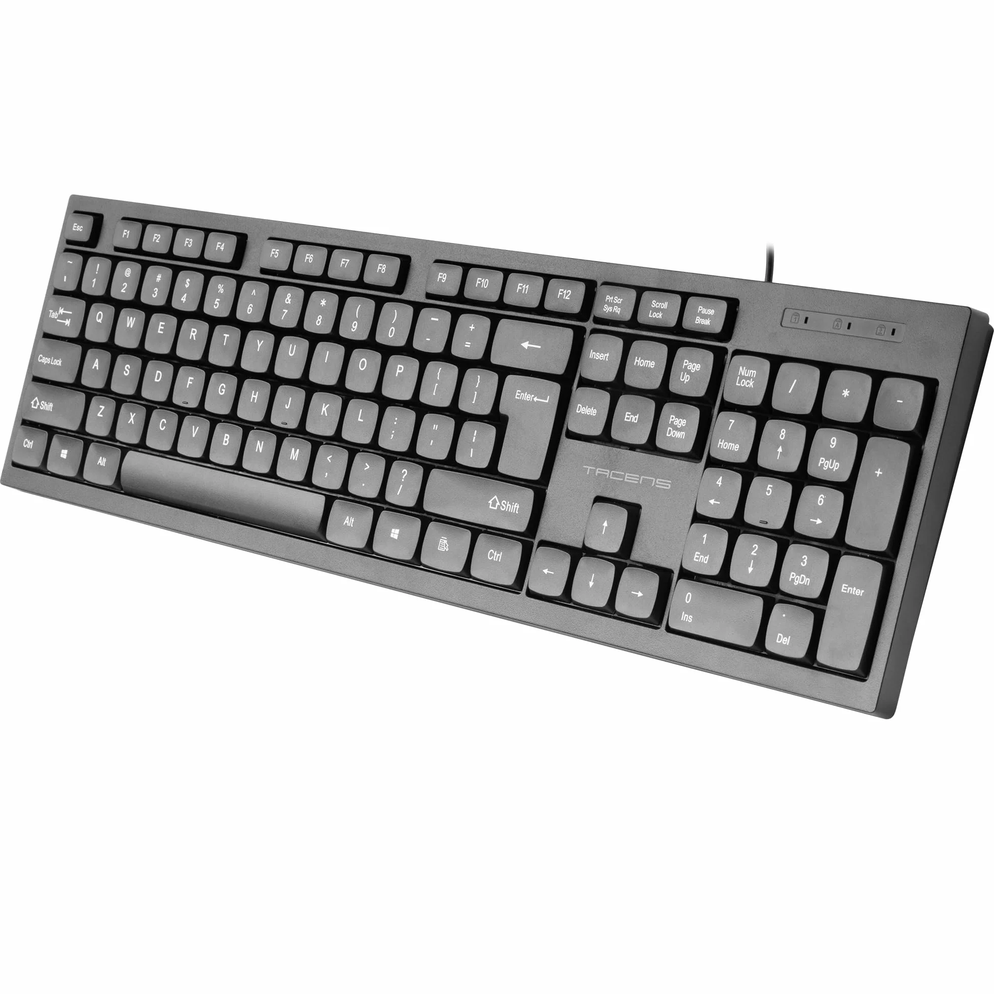 Tacens Anima AK02, Pełna Klawiatura PC, Kompaktowy Format, Ciche Klawisze o Niskim Profilu, SmartKey Copilot AI, Windows|Linux|Mac |PS4|PS5|XBOX ONE|XBOX SERIES X-S|Switch|Switch 2, Angielski US