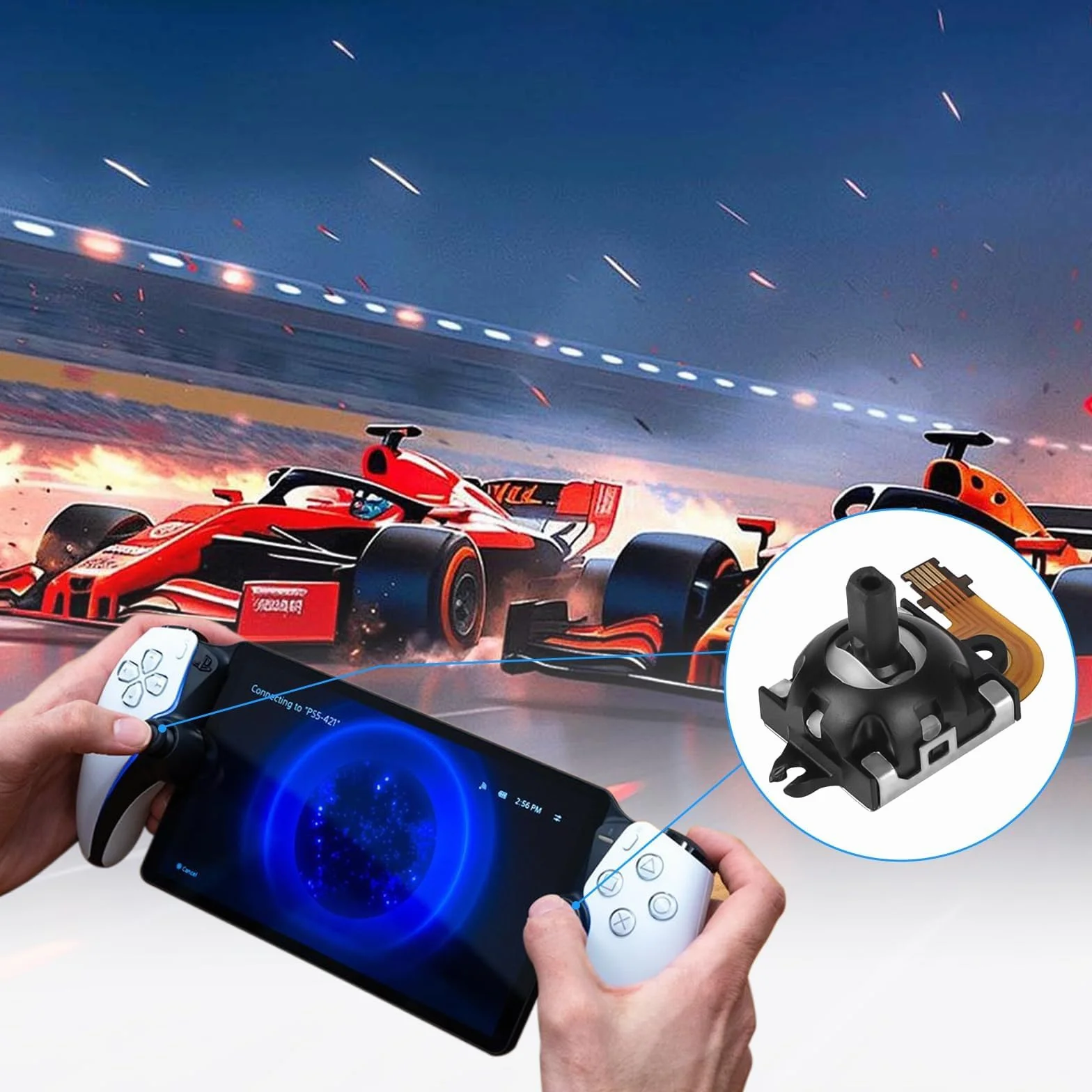 EEEKit Zamiennik Joysticków Modu Czujnikiem Analogowym 3D, Kije Kciuki Zestaw Naprawczy do Kontrolera PS5 Portal PSVR2, 2 Szt