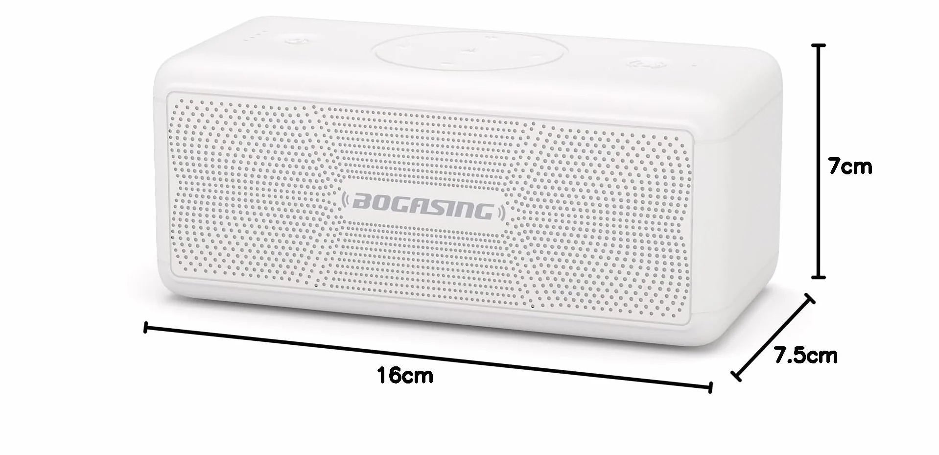 BOGASING Potężny głośnik M5, 40 W Surround Stereo, głębokie basy, 30 godzin autonomii, Bluetooth 5.3, wodoszczelność IPX7, EQ, AUX, karta TF, USB, przenośny bezprzewodowy do użytku na zewnątrz (biały)
